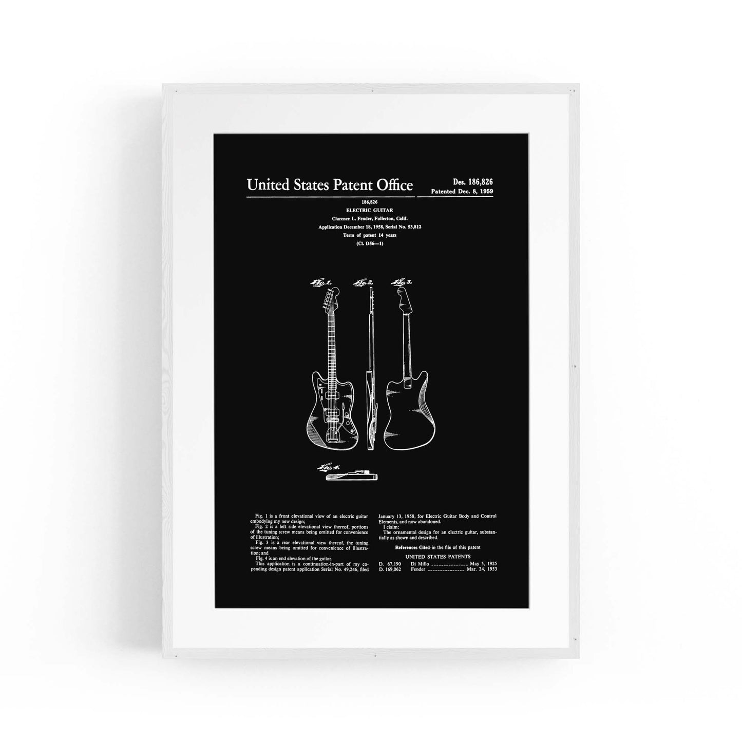 Vintage Guitar Patent Music Wall Art #3 - The Affordable Art Company