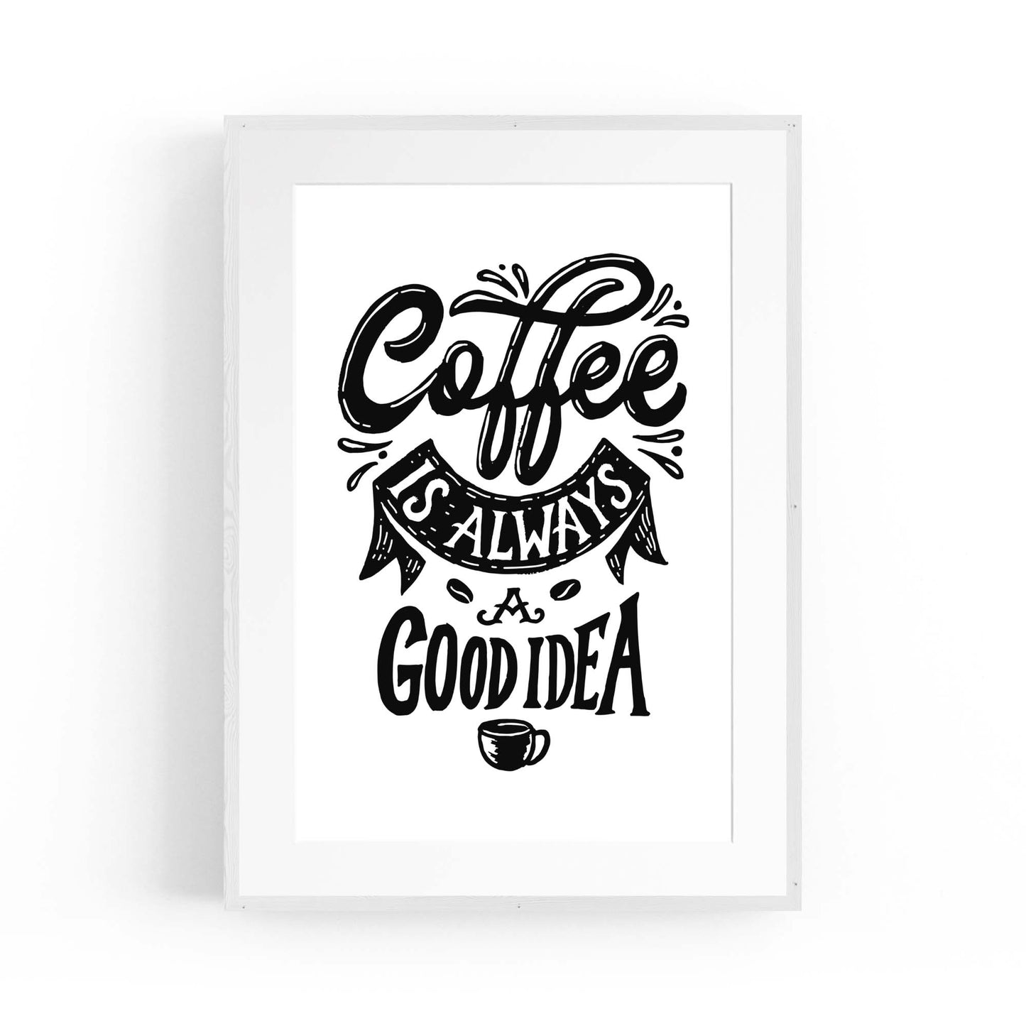 Coffee Quote Minimal Kitchen Cafe Style Wall Art #14 - The Affordable Art Company