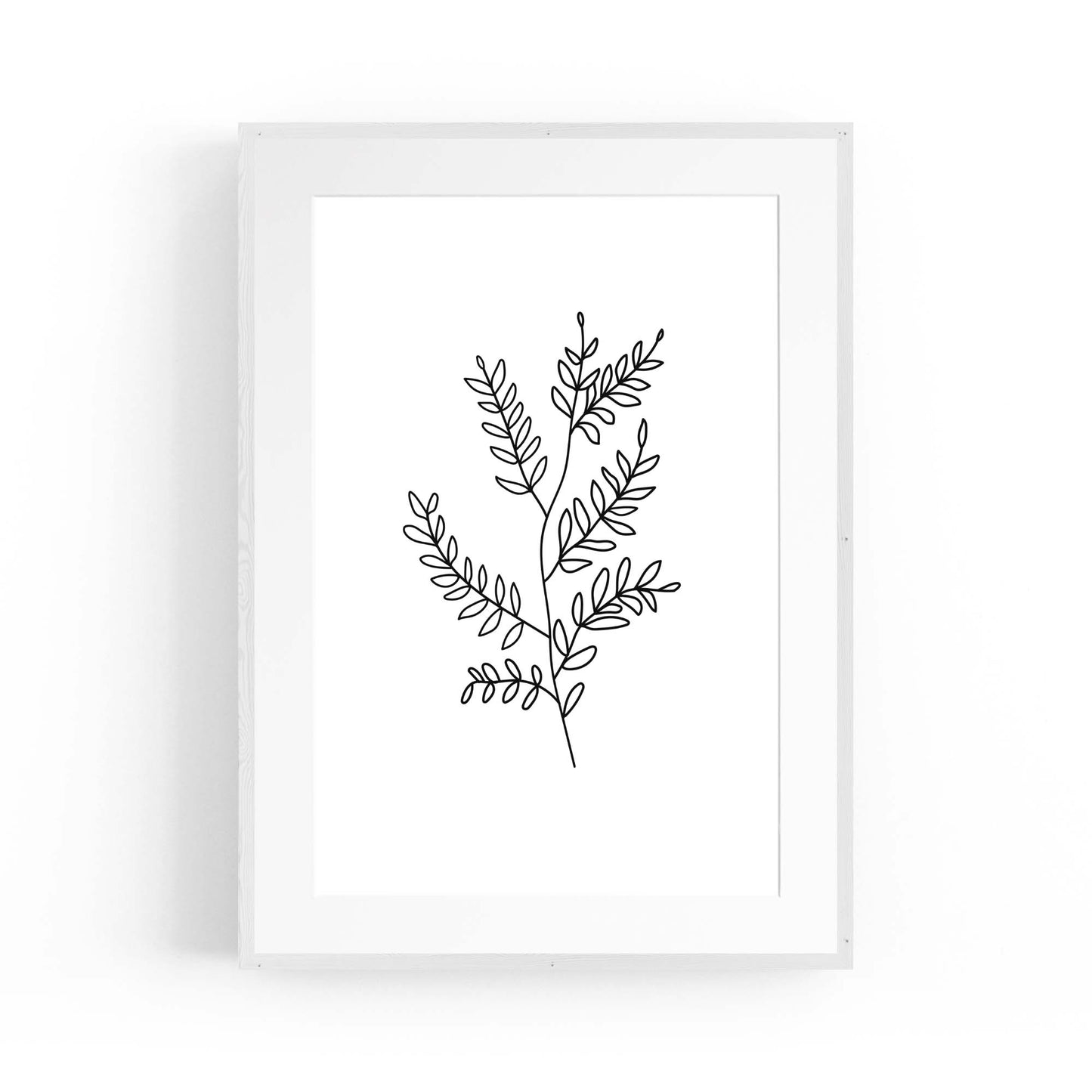 Twig Line Drawing Minimal Plant Wall Art - The Affordable Art Company