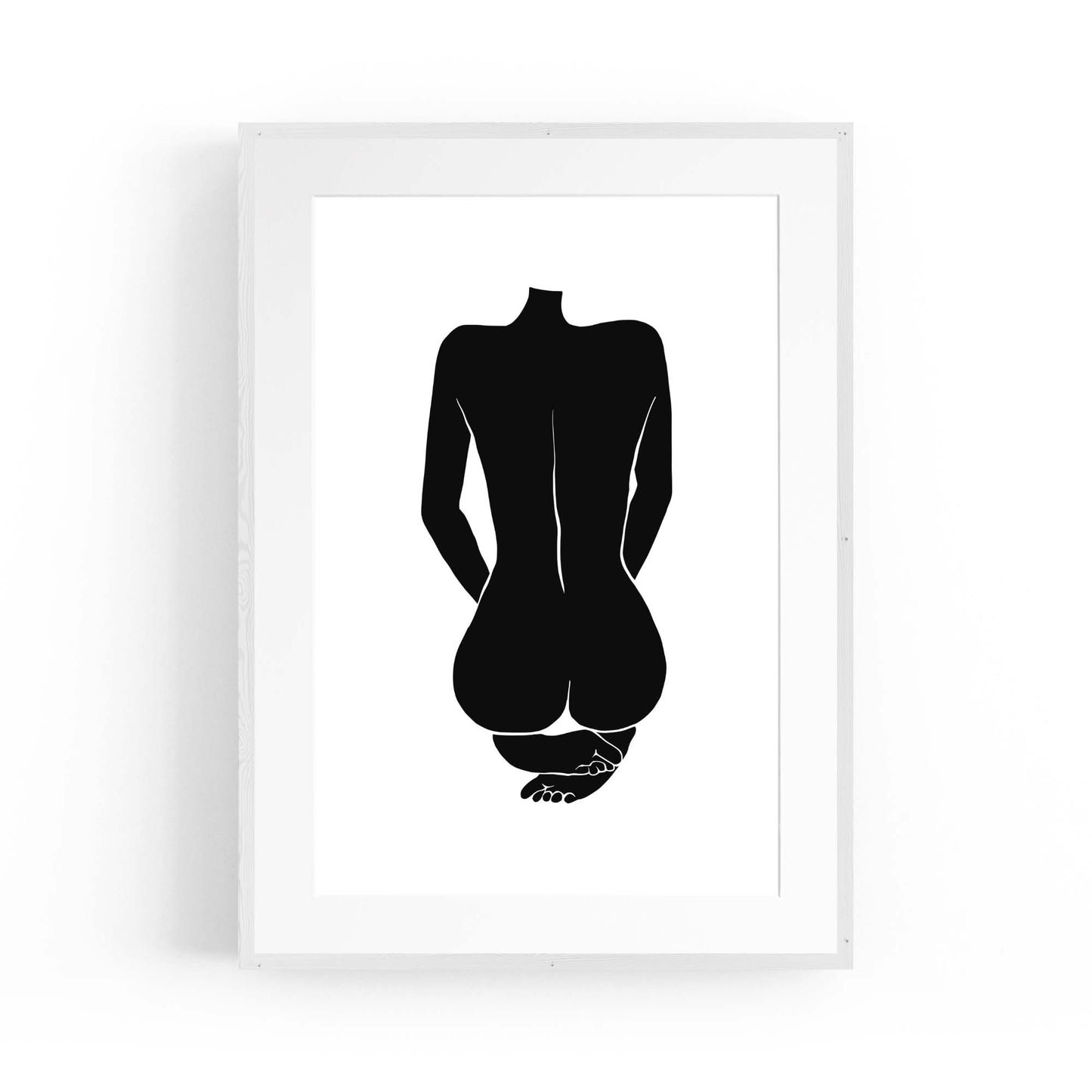 Abstract Nude Woman Artwork Minimal Wall Art - The Affordable Art Company