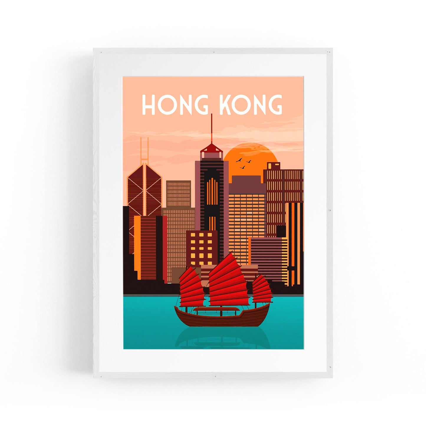 Retro Hong Kong Travel Advert Wall Art - Portsby