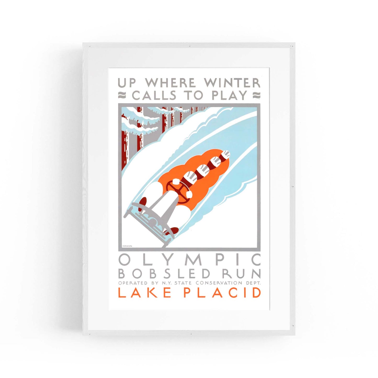Olympic Bobsled Run Vintage Sports Advert Wall Art - The Affordable Art Company