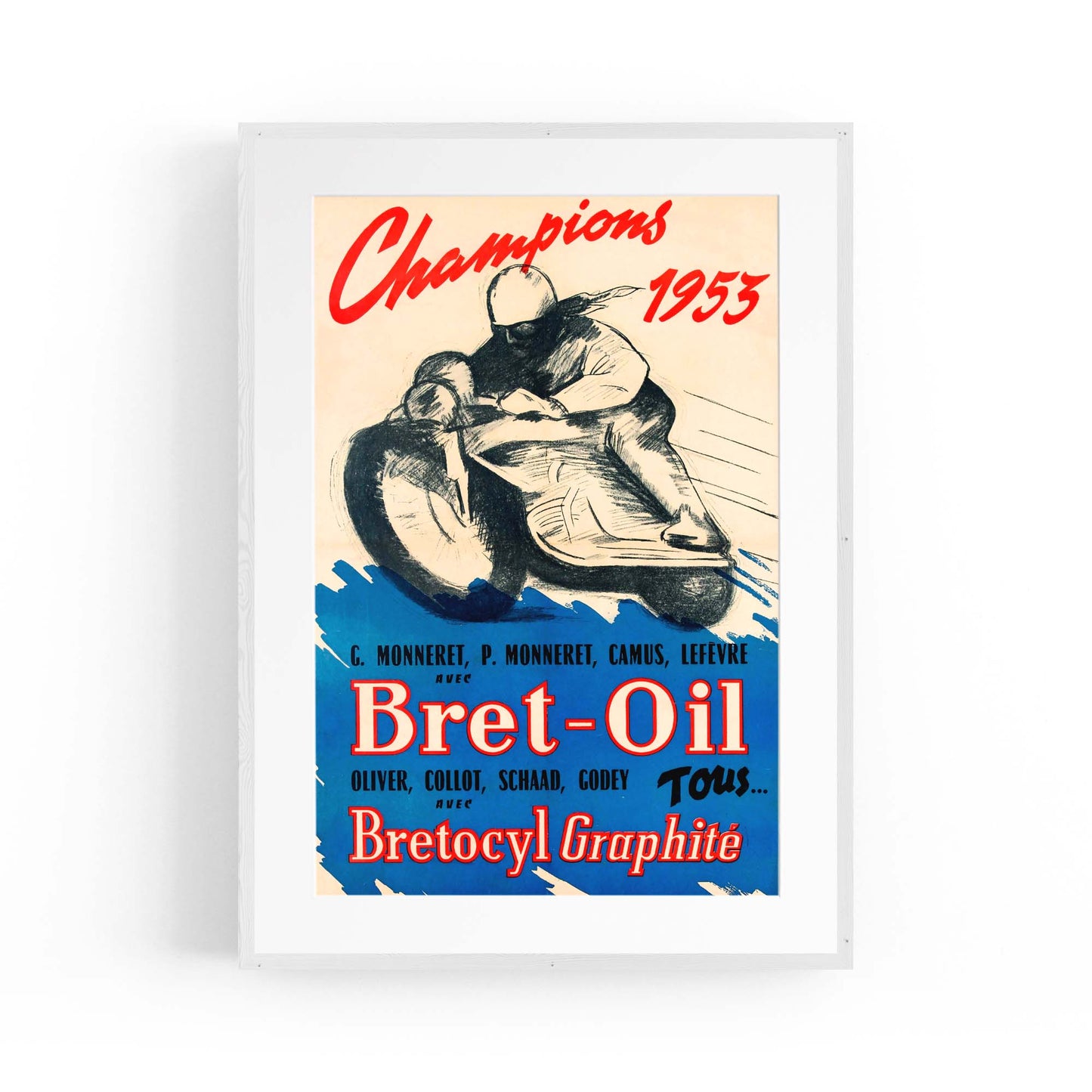 French Bret-Oil Vintage Advert Garage Wall Art - The Affordable Art Company