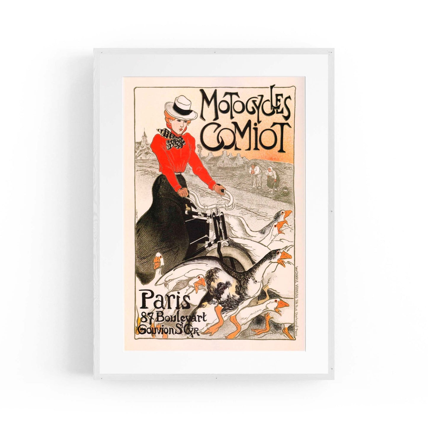 Motorcycles Comiot French Vintage Advert Wall Art - The Affordable Art Company