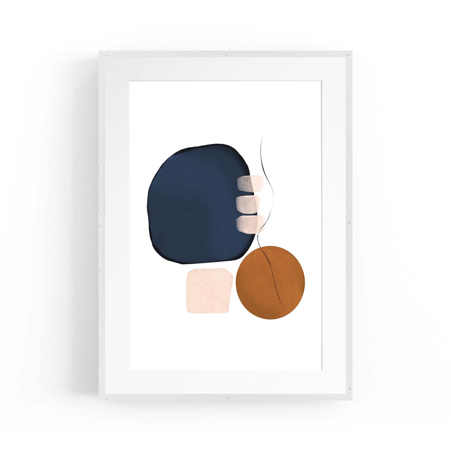 Blue Abstract Painting Minimal Modern Wall Art #16 - The Affordable Art Company