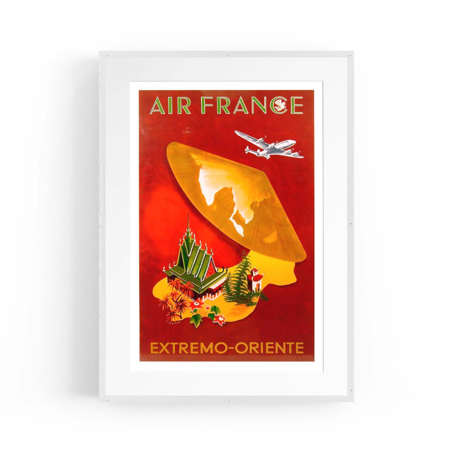 China by Air France Vintage Travel Advert Wall Art - The Affordable Art Company