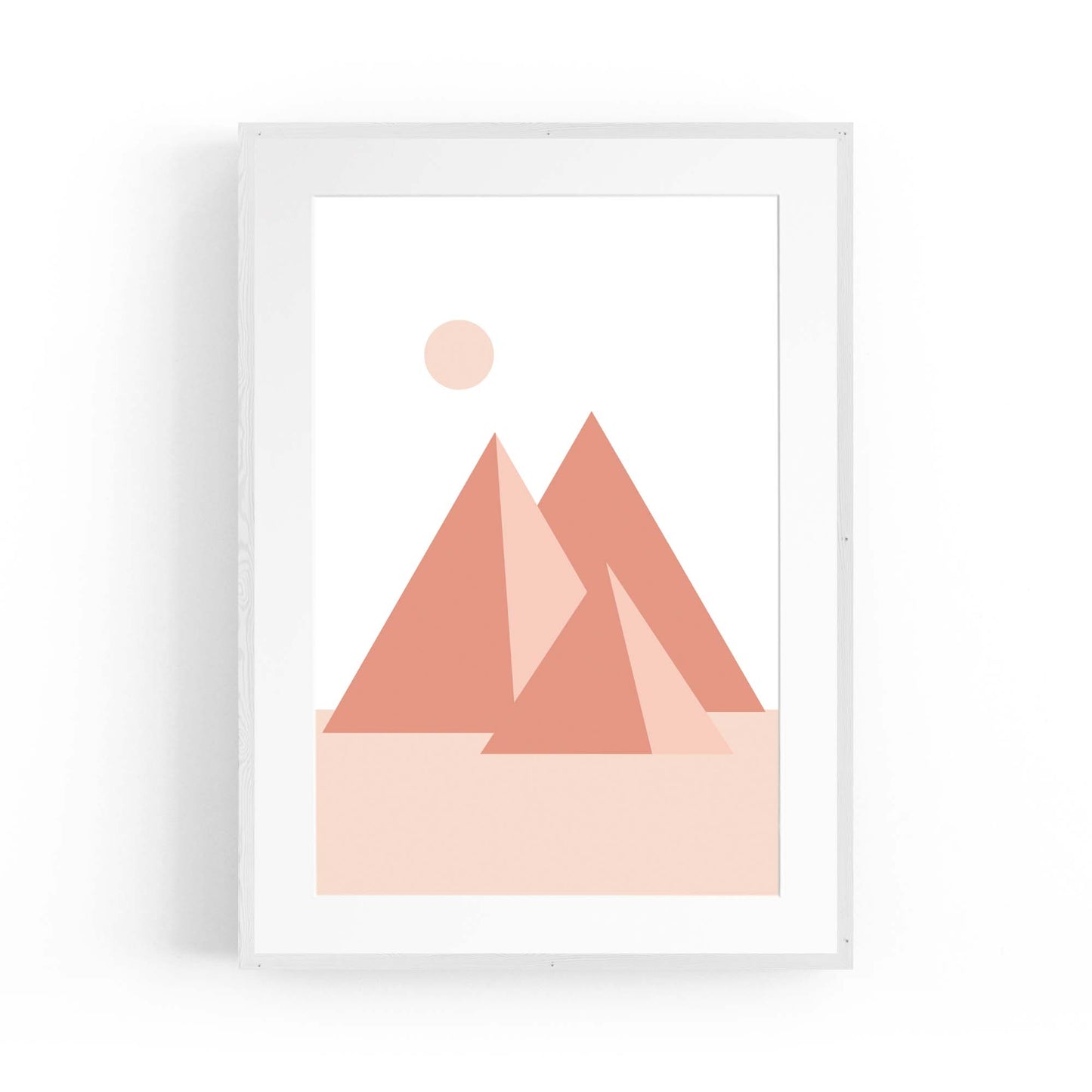 Minimal Pyramids Retro Pink & Pastel Wall Art - The Affordable Art Company