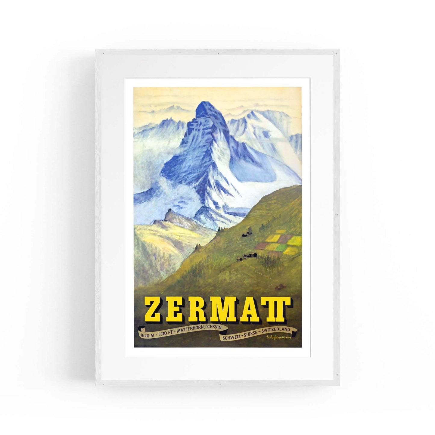 Zermatt Switzerland Vintage Travel Advert Wall Art - The Affordable Art Company