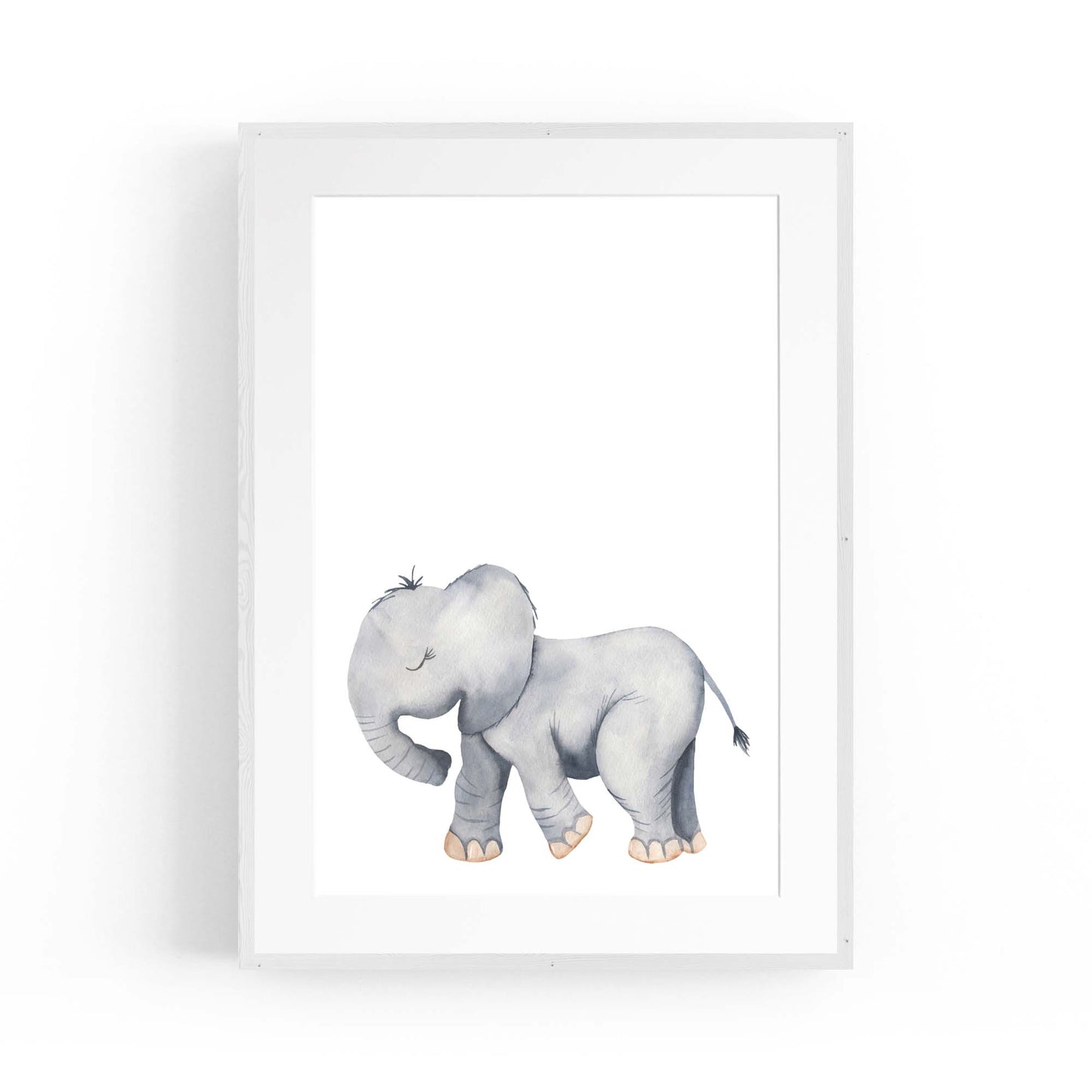 Cartoon Elephant Cute Nursery Baby Animal Wall Art #2 - The Affordable Art Company