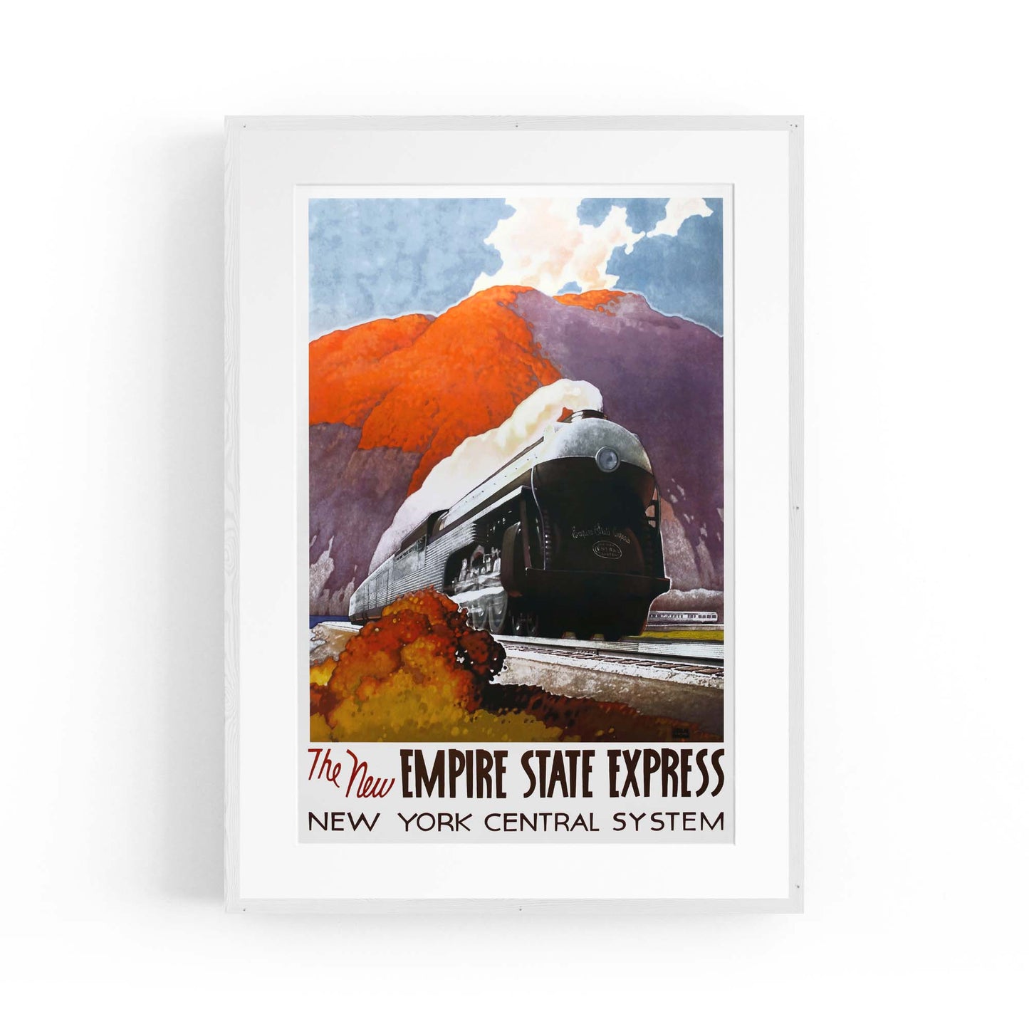 New York Empire State Express Vintage Travel Advert Wall Art - The Affordable Art Company