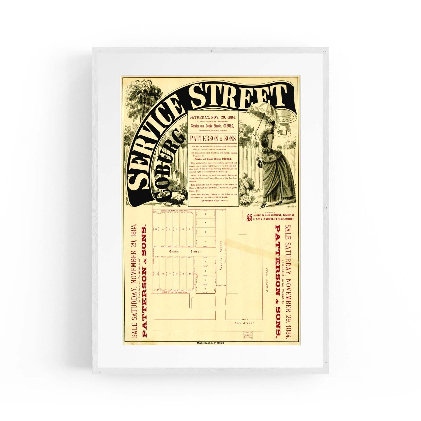 Coburg Melbourne Vintage Real Estate Advert Art #2 - The Affordable Art Company