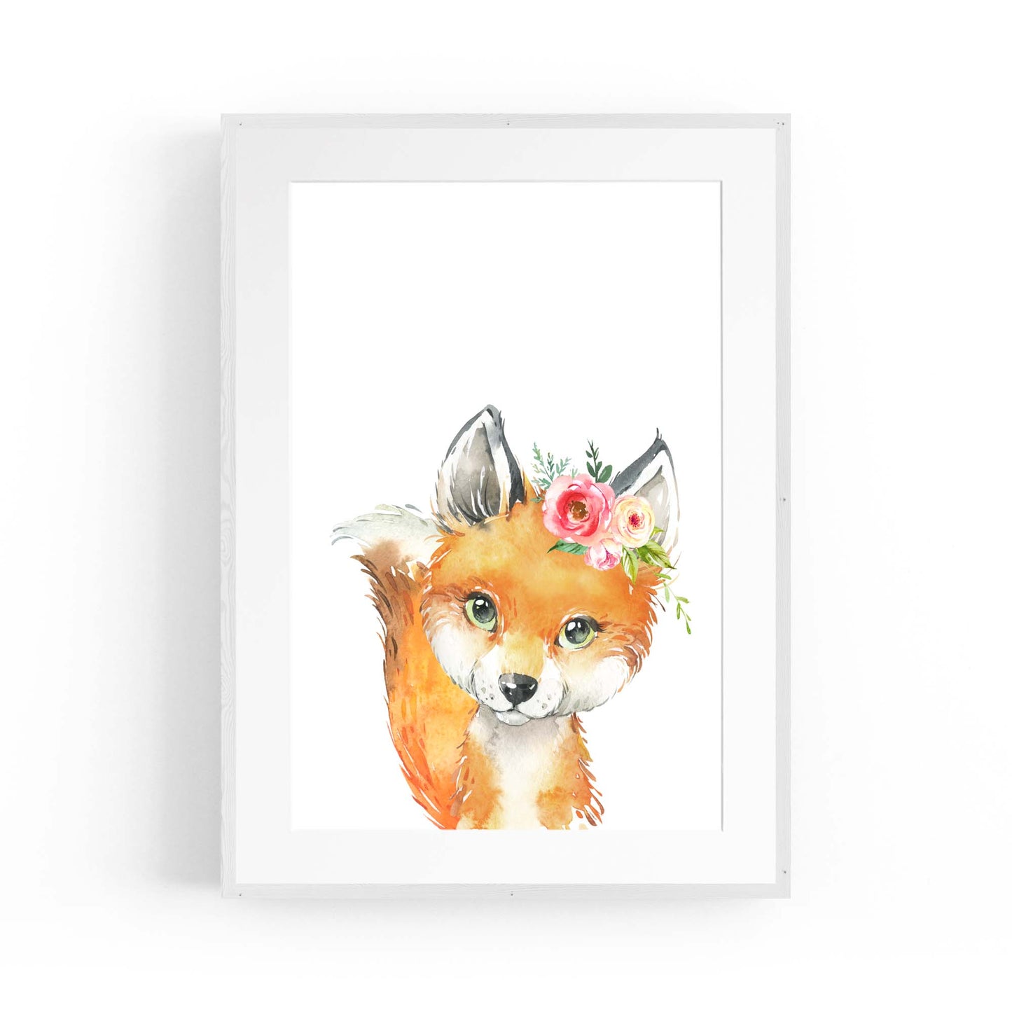 Cute Baby Fox Nursery Animal Gift Wall Art - The Affordable Art Company
