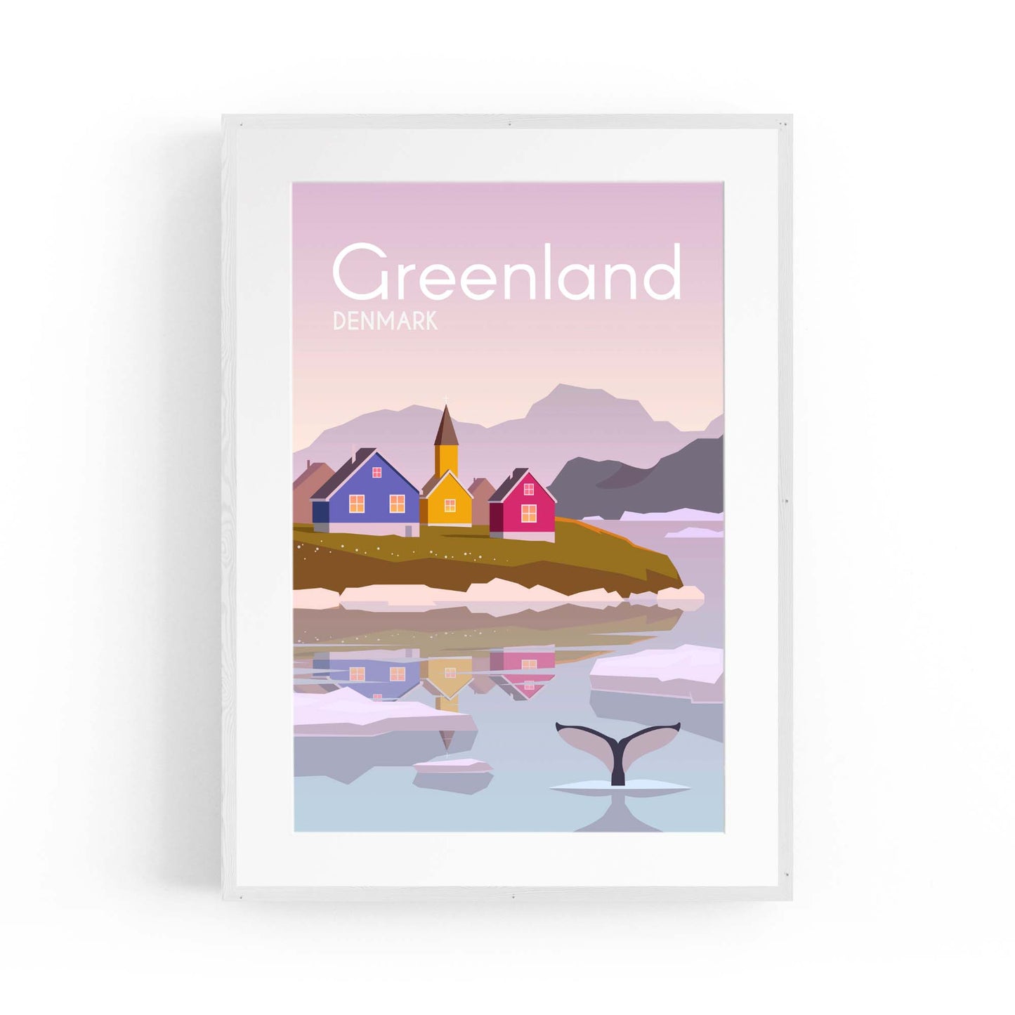 Retro Greenland Denmark Travel Vintage Wall Art - The Affordable Art Company