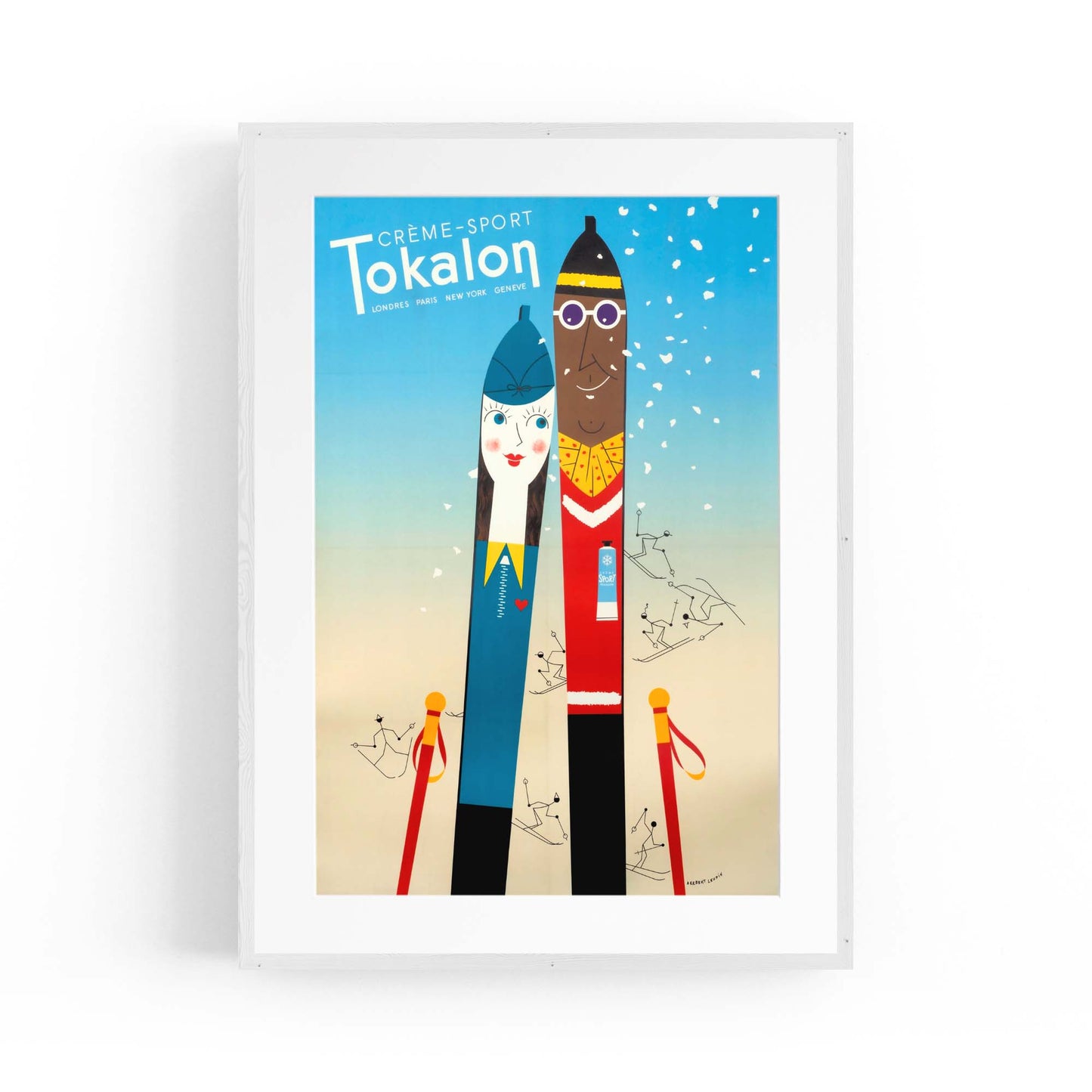 Tokalon Sports Cream Vintage Skiing Advert Wall Art - The Affordable Art Company