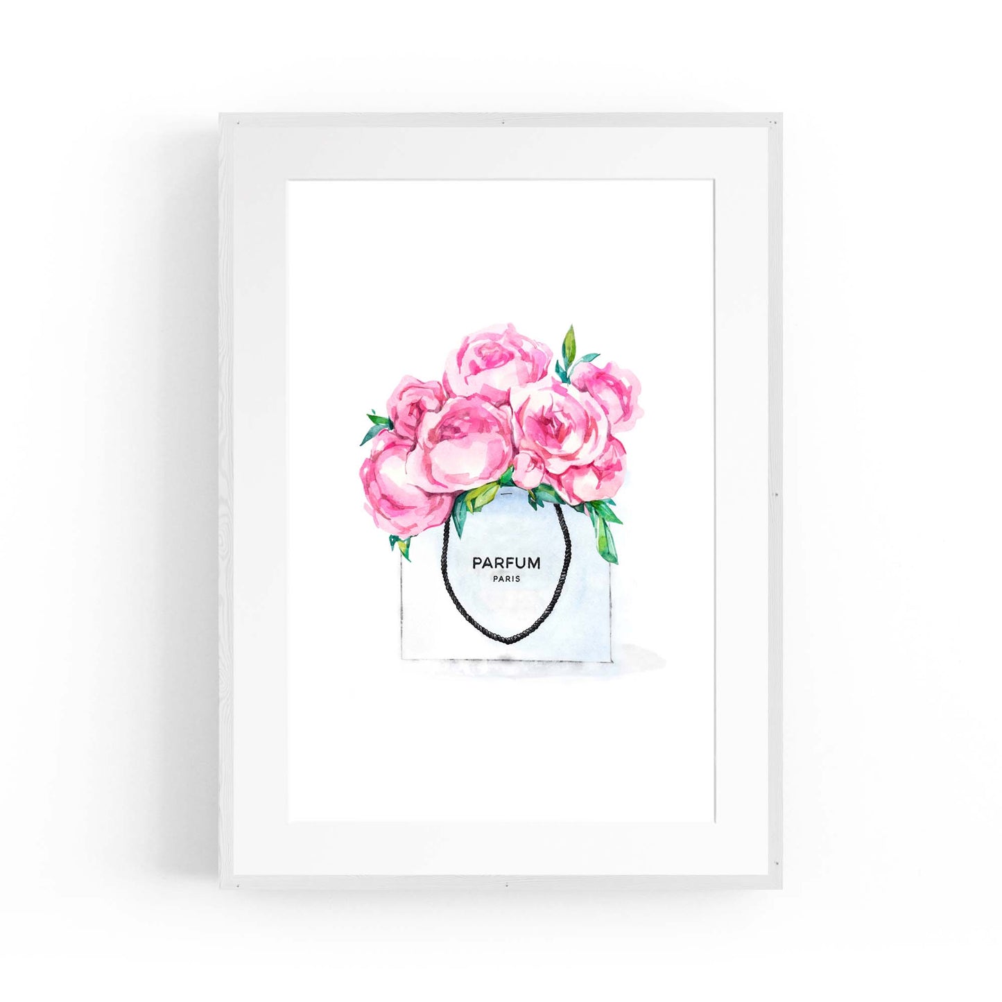 Pink Floral Perfume Bottle Fashion Flowers Wall Art #1 - The Affordable Art Company