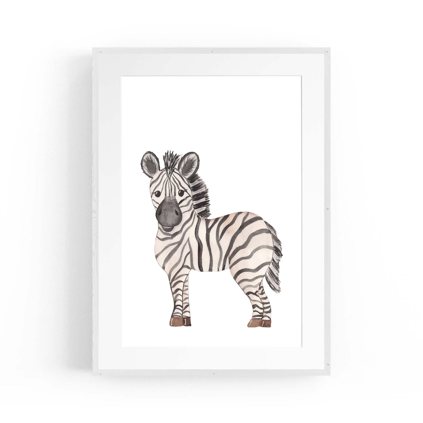 Cartoon Zebra Cute Nursery Baby Animal Art #2 - The Affordable Art Company