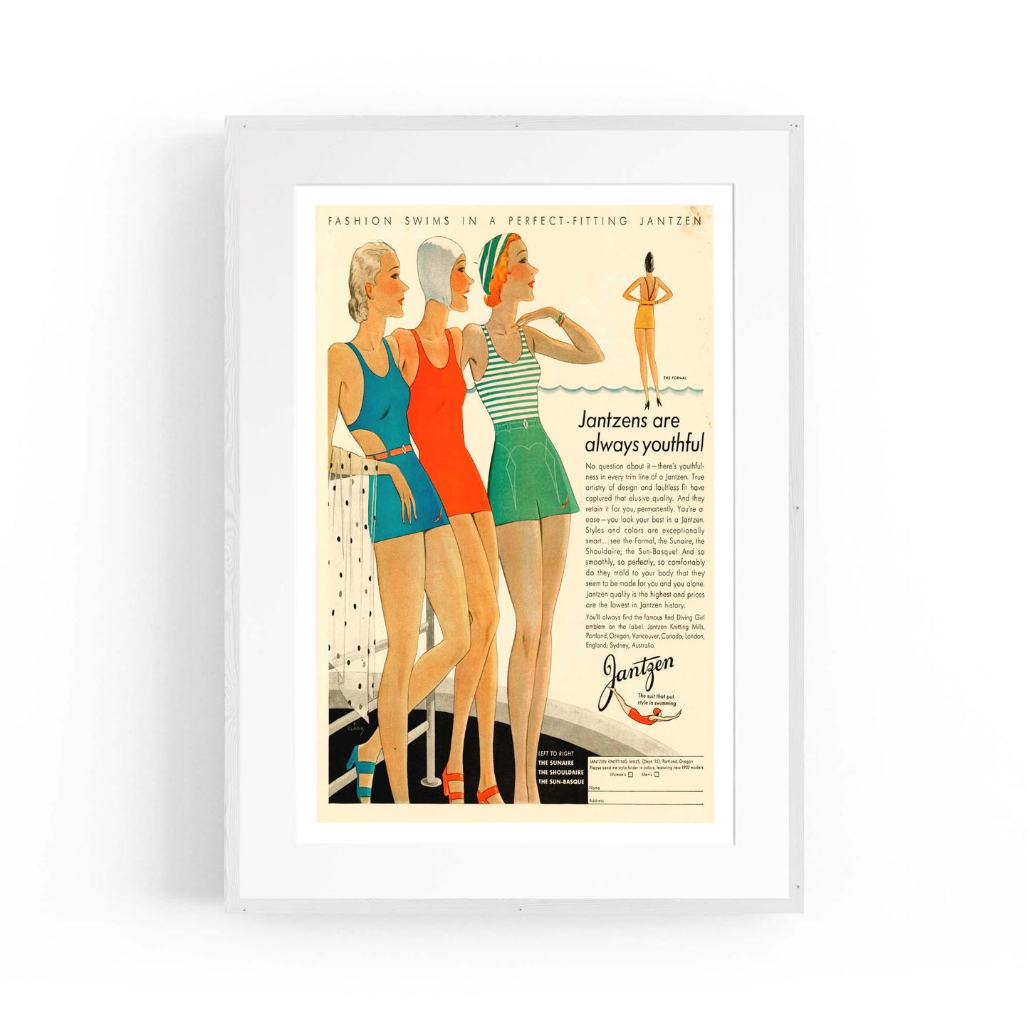 Vintage Fashion Advert Girls Bedroom Wall Art - The Affordable Art Company