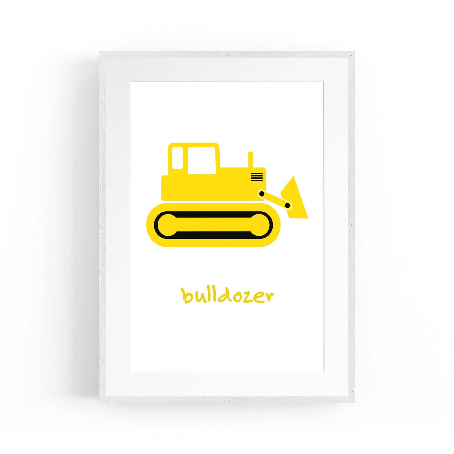 Yellow Digger Boys Bedroom Nursery Wall Art - The Affordable Art Company