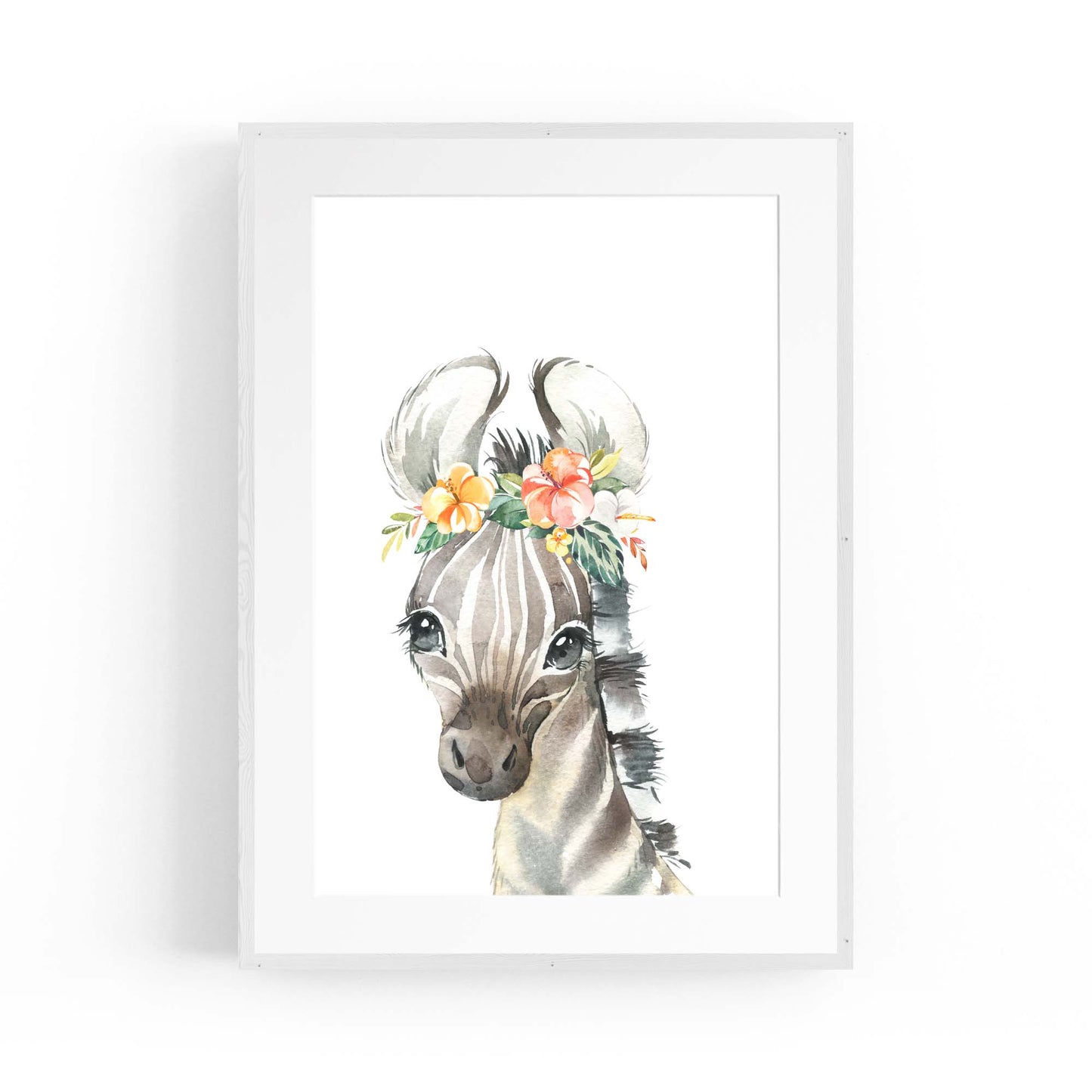Cute Baby Zebra Nursery Animal Gift Wall Art - The Affordable Art Company