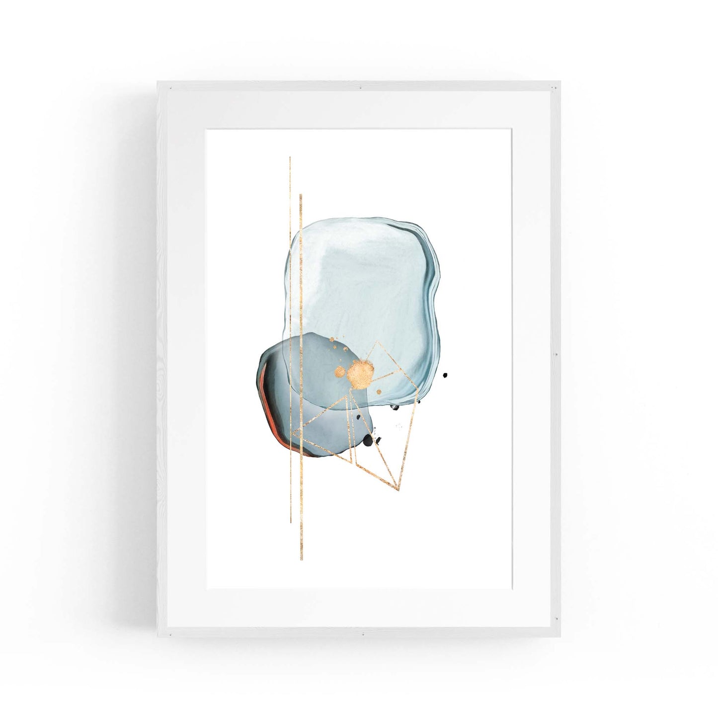 Blue Abstract Painting Minimal Modern Wall Art #1 - The Affordable Art Company