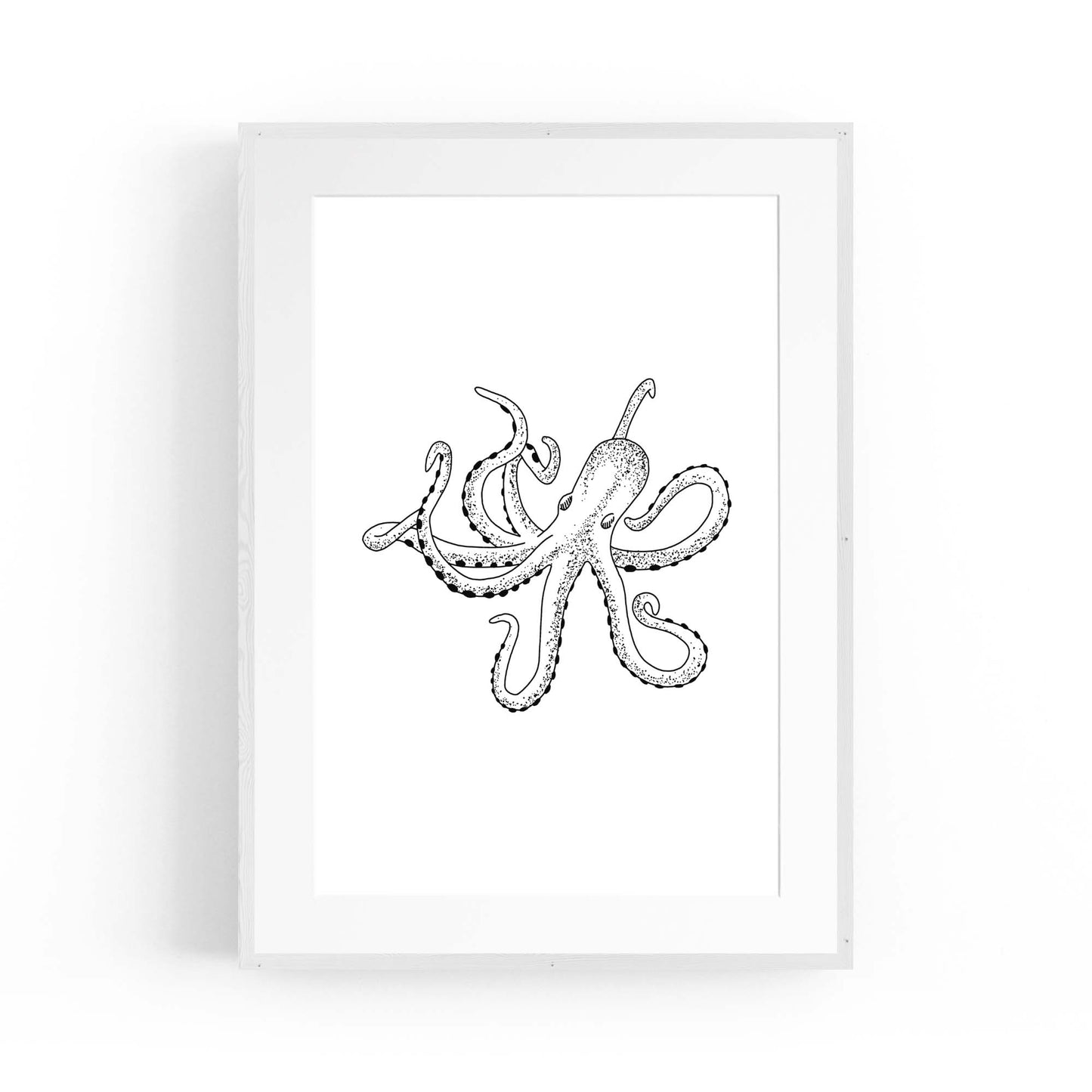 Octopus Drawing Minimal Sealife Wall Art #2 - The Affordable Art Company