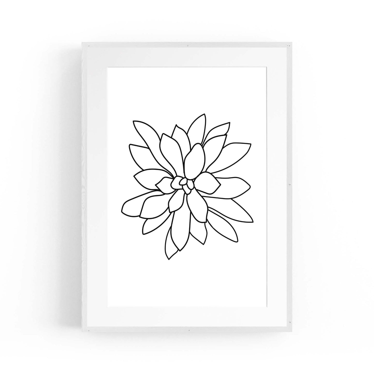 Minimal Flower Line Drawing Abstract Wall Art #5 - The Affordable Art Company
