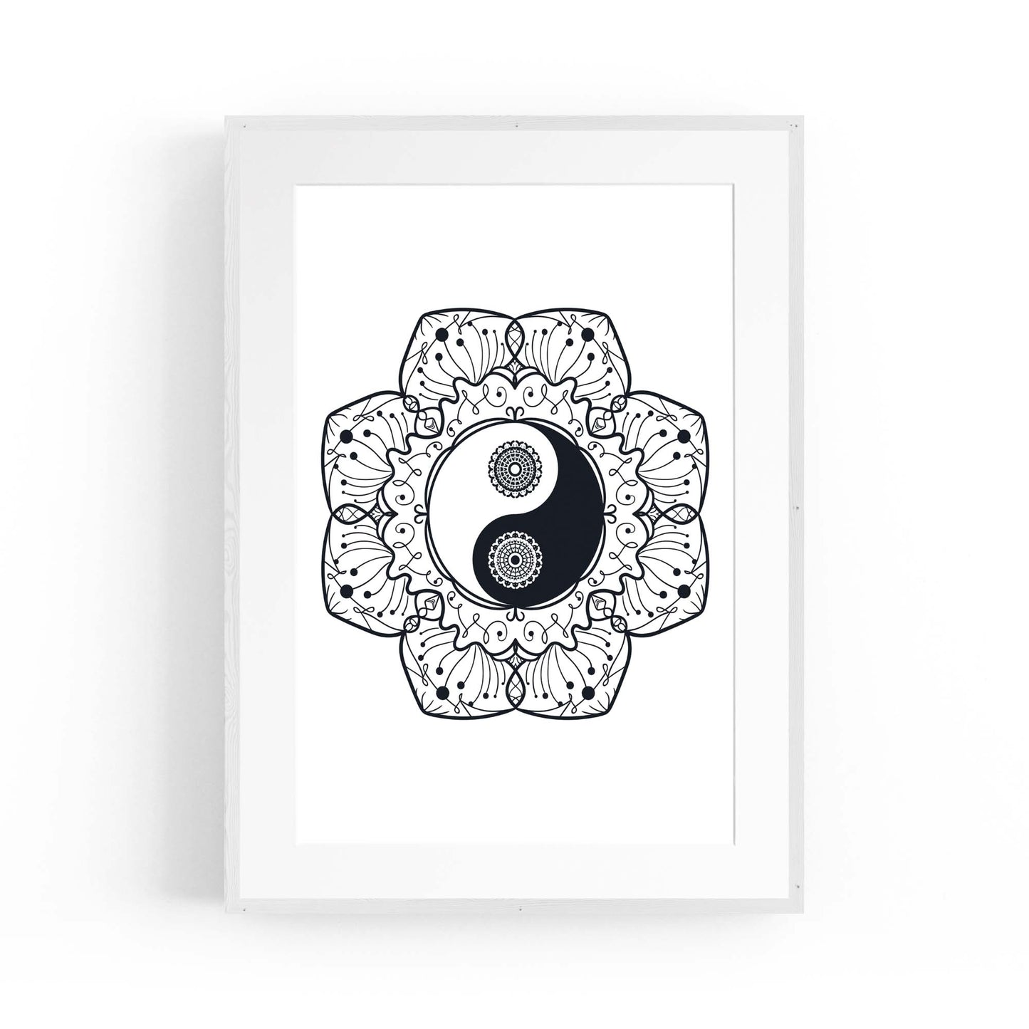 Yin Yang Mandala Calming Yoga Buddist Wall Art #3 - The Affordable Art Company