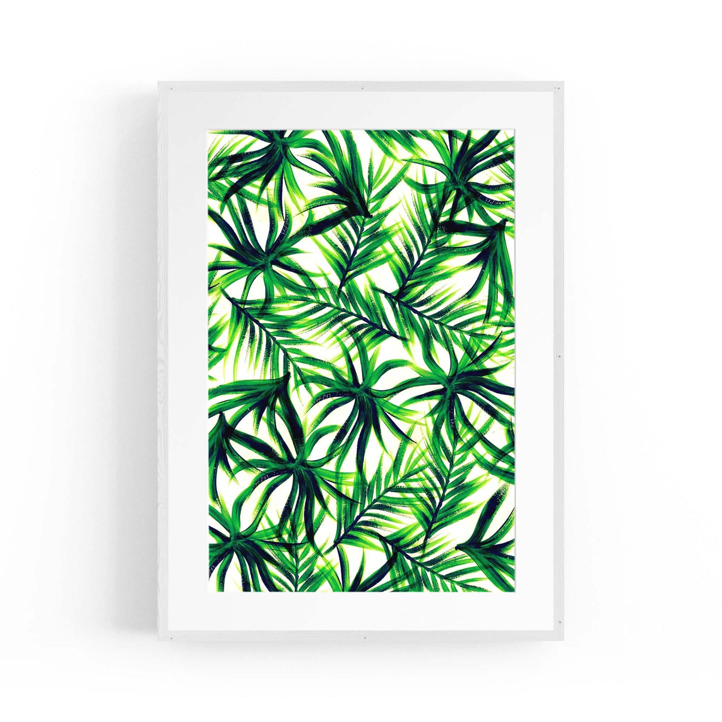 Tropical Leaf Pattern Green Plant Leaves Wall Art #5 - The Affordable Art Company