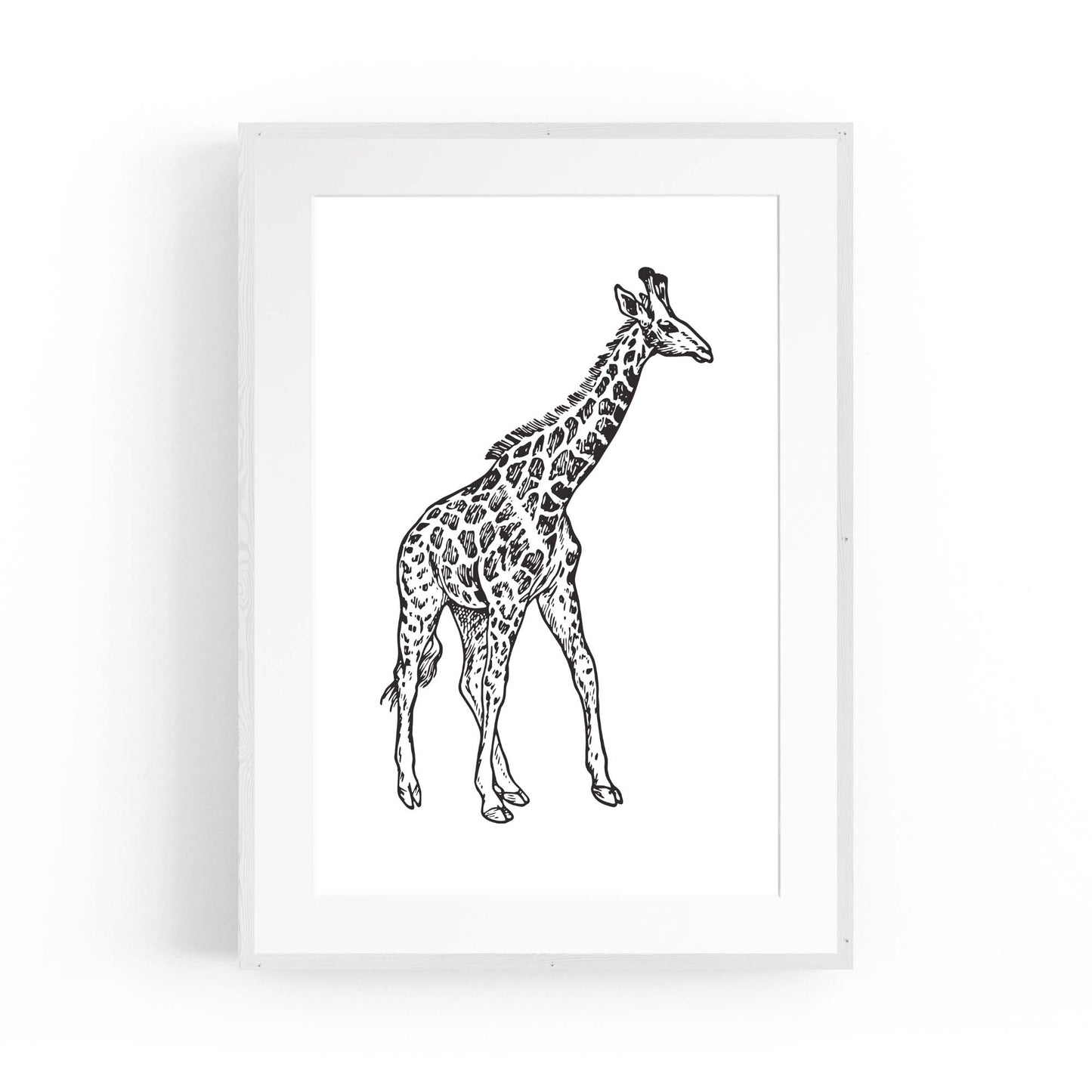 Detailed Giraffe Drawing Safari Animal Wall Art - The Affordable Art Company