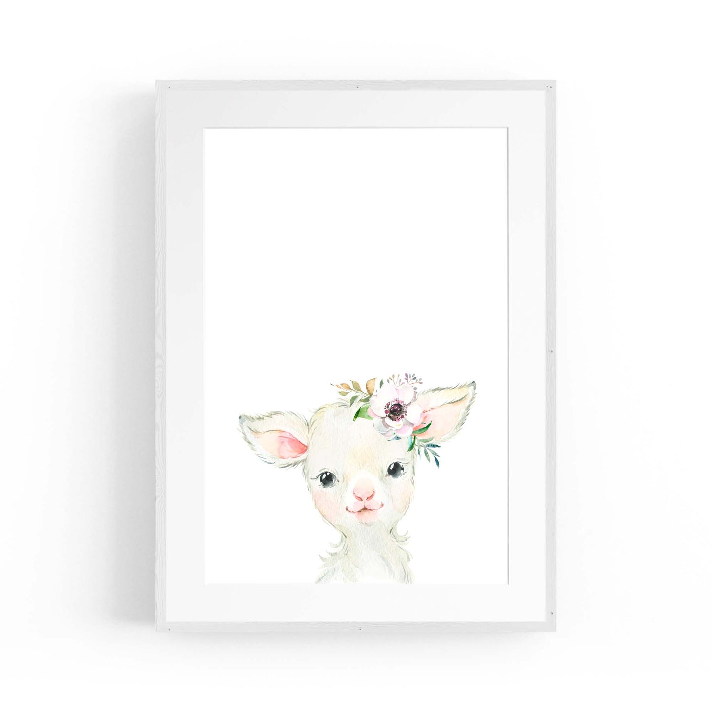Cute Baby Lamb Nursery Animal Gift Wall Art - The Affordable Art Company