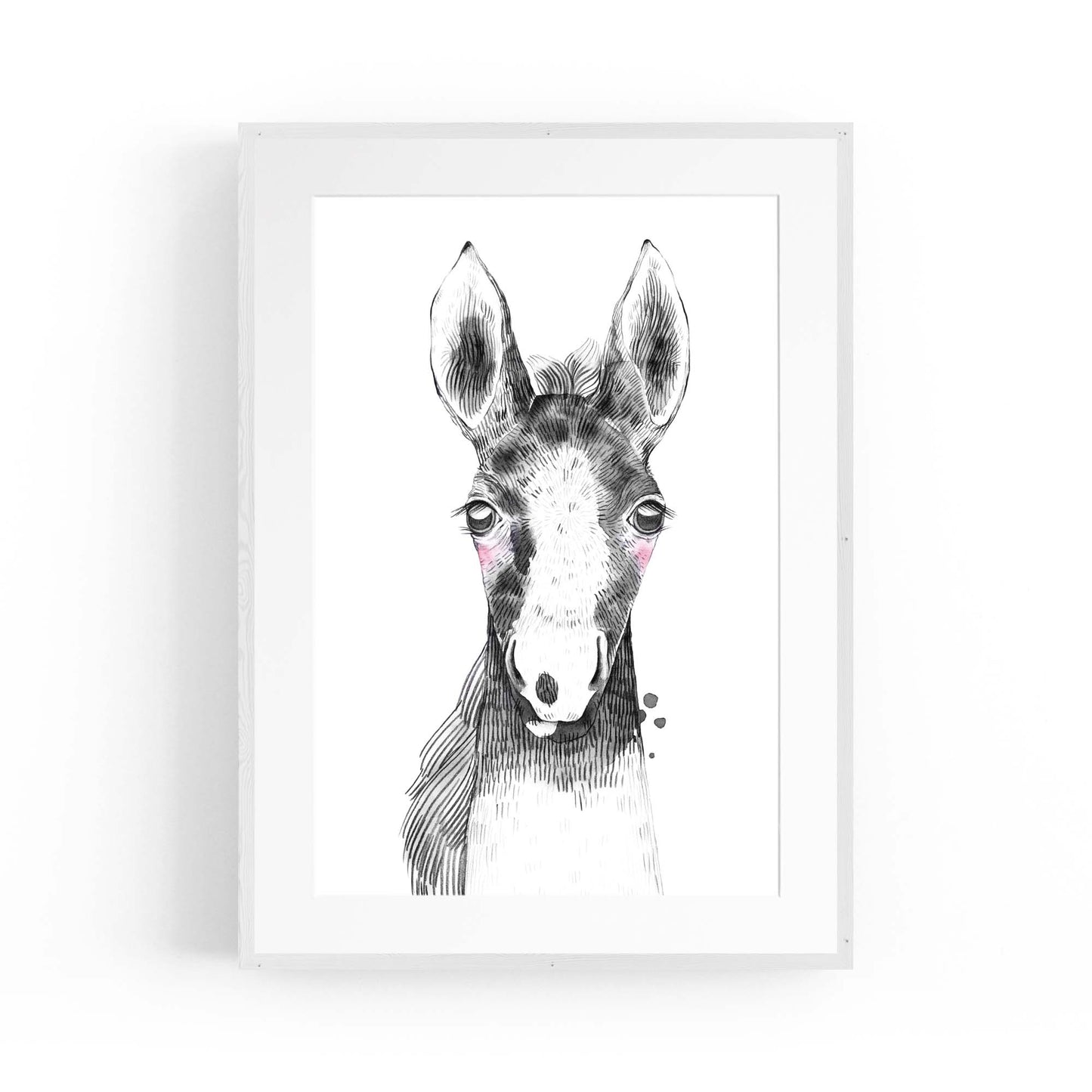 Cute Blushing Baby Horse Nursery Animal Wall Art - The Affordable Art Company