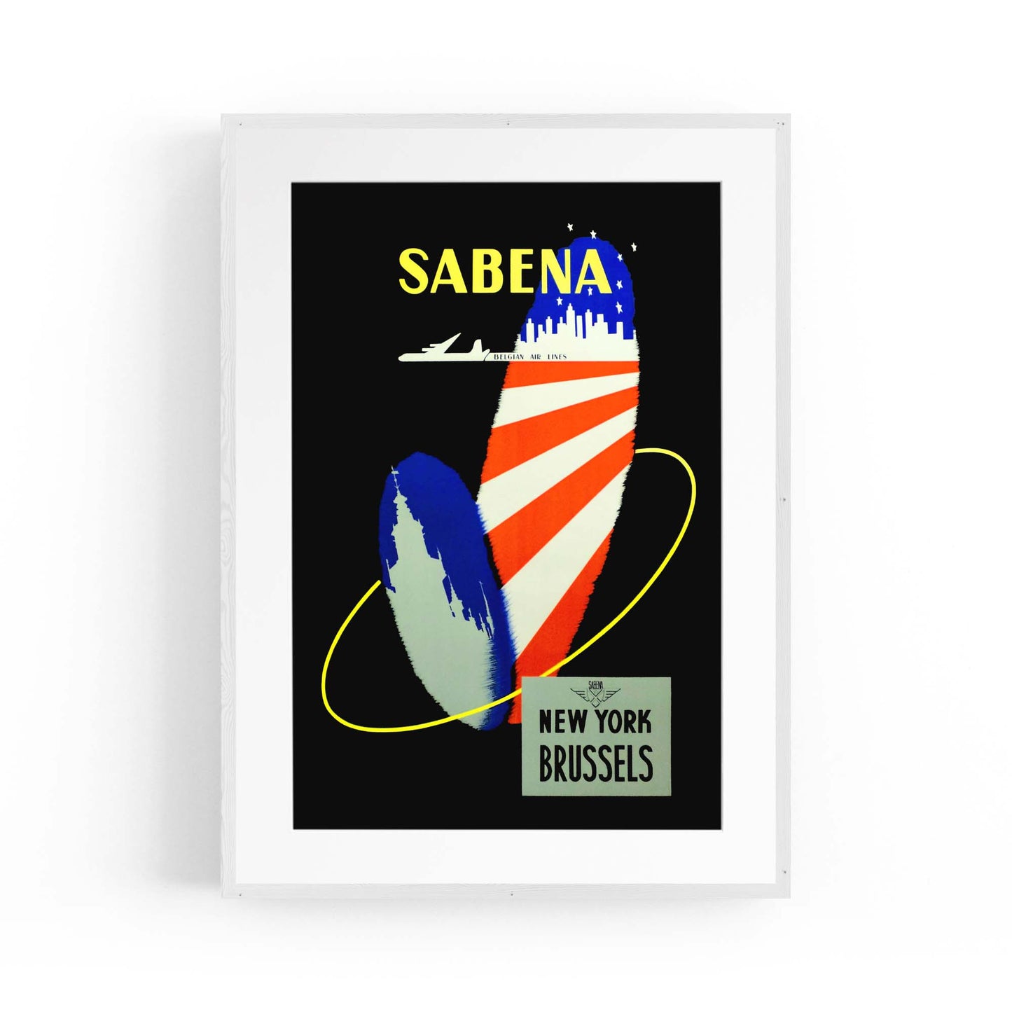 New York by Sabena Airlines Vintage Travel Advert Wall Art - The Affordable Art Company