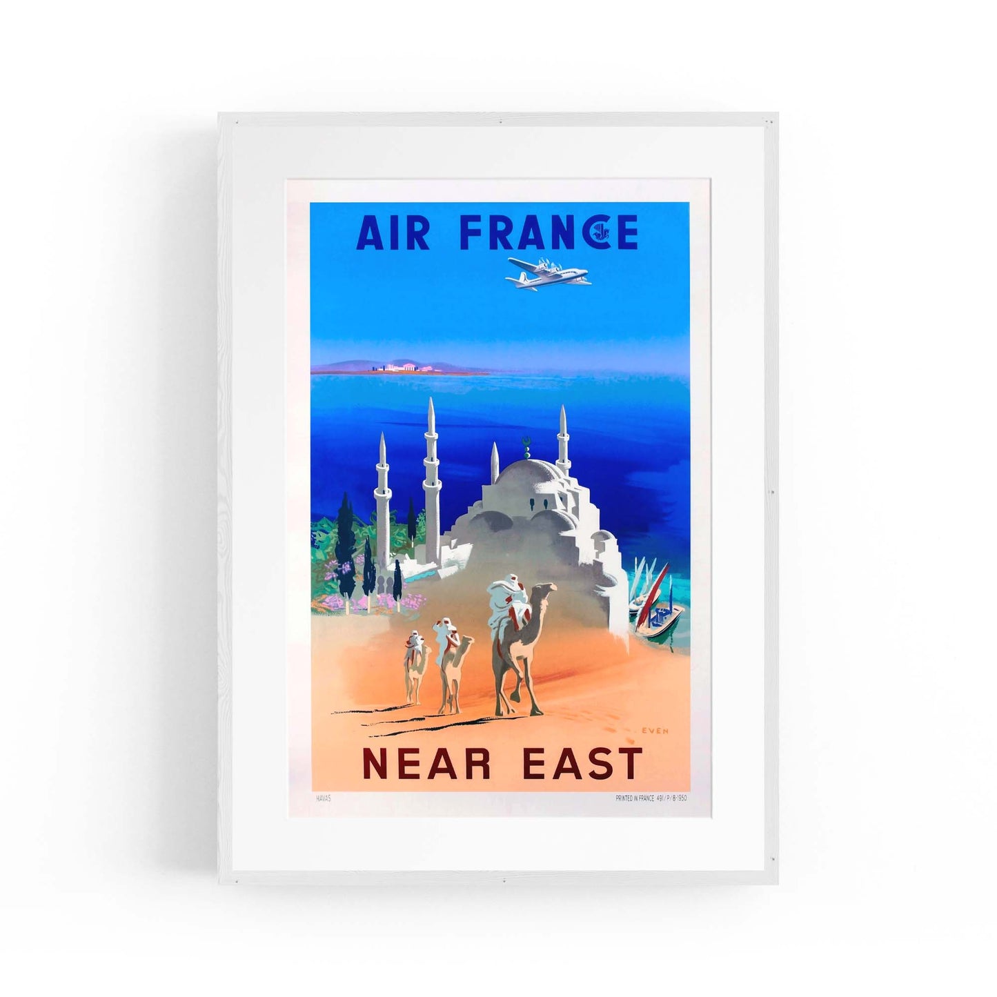 Air France to Egypt Vintage Travel Advert Wall Art - The Affordable Art Company