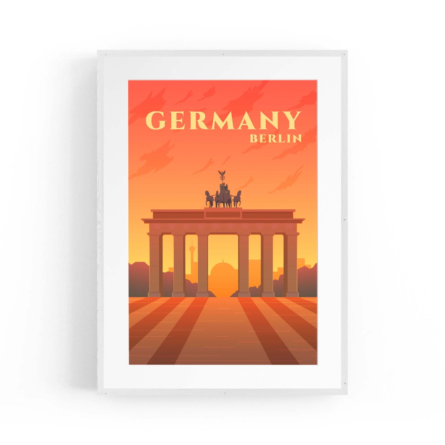 Retro Berlin Germany Travel Vintage Wall Art - The Affordable Art Company