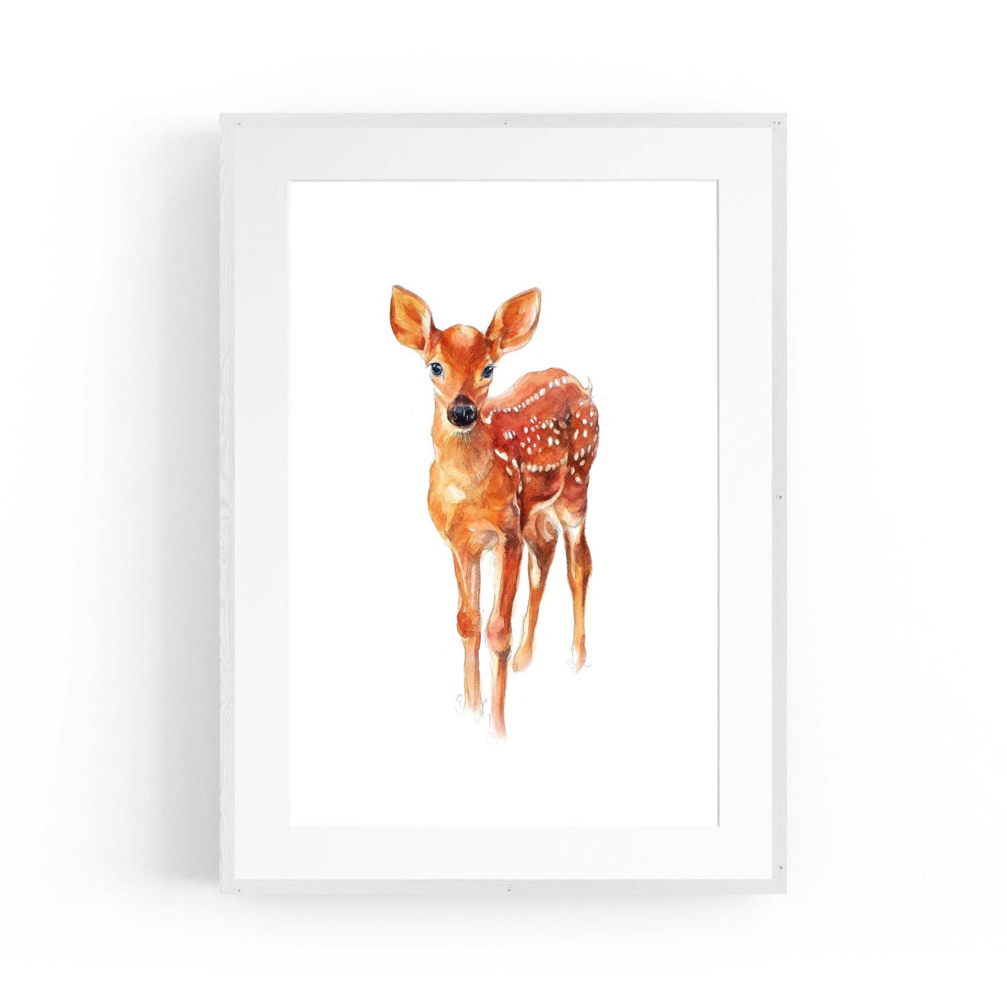 Watercolour Deer Painting Animal Nursery Wall Art - The Affordable Art Company