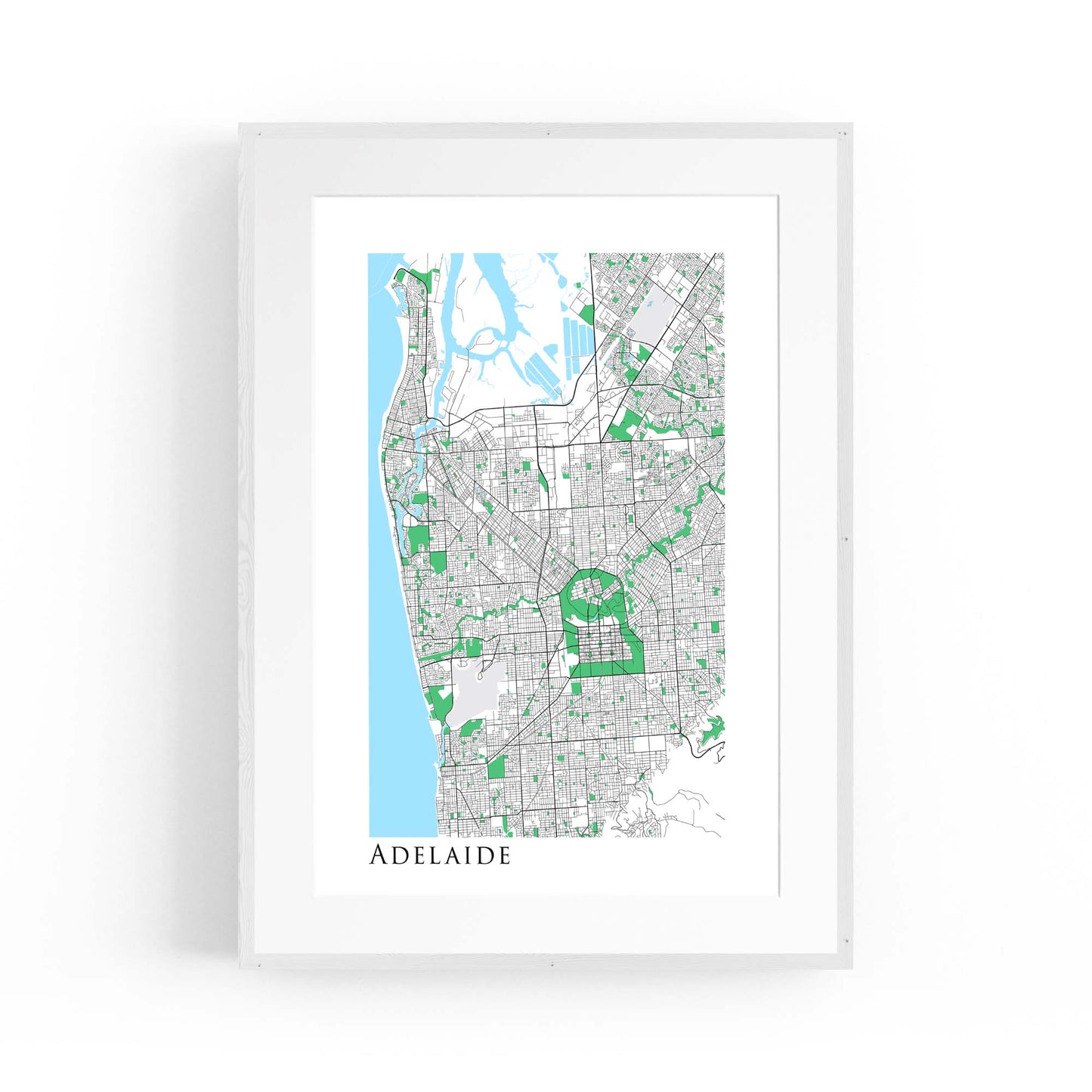 Minimal Adelaide Map South Australia Wall Art - The Affordable Art Company