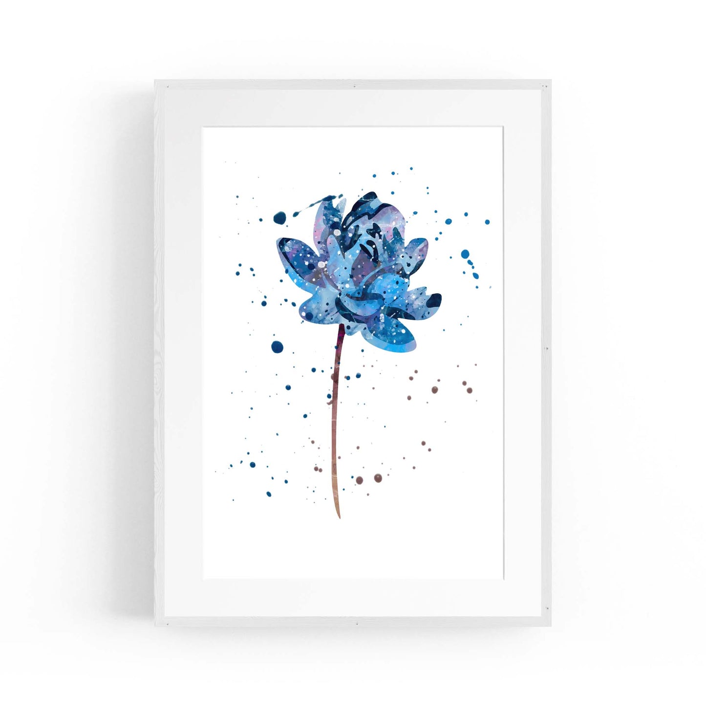 Scandi Blue Flower Design Minimal Kitchen Wall Art #3 - The Affordable Art Company