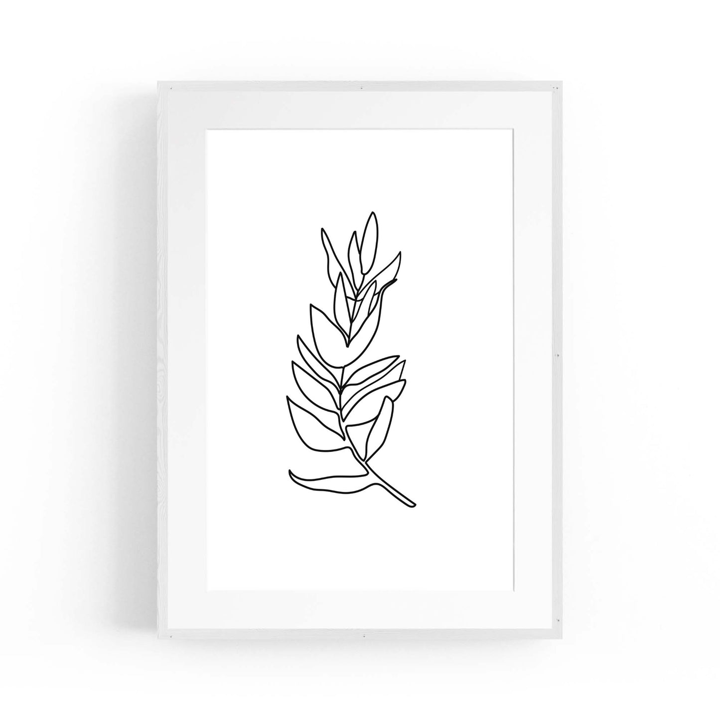 Minimal Branch Line Drawing Plant Nature Wall Art #1 - The Affordable Art Company