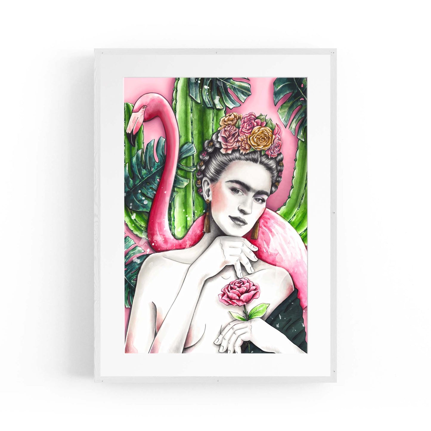 Frida Kahlo Flamingo Painting Fashion Wall Art - The Affordable Art Company