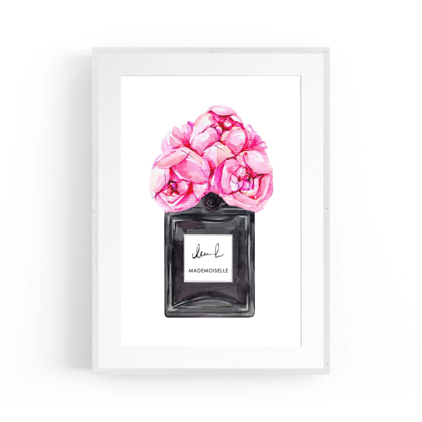 Pink Floral Perfume Bottle Fashion Flowers Wall Art #4 - The Affordable Art Company