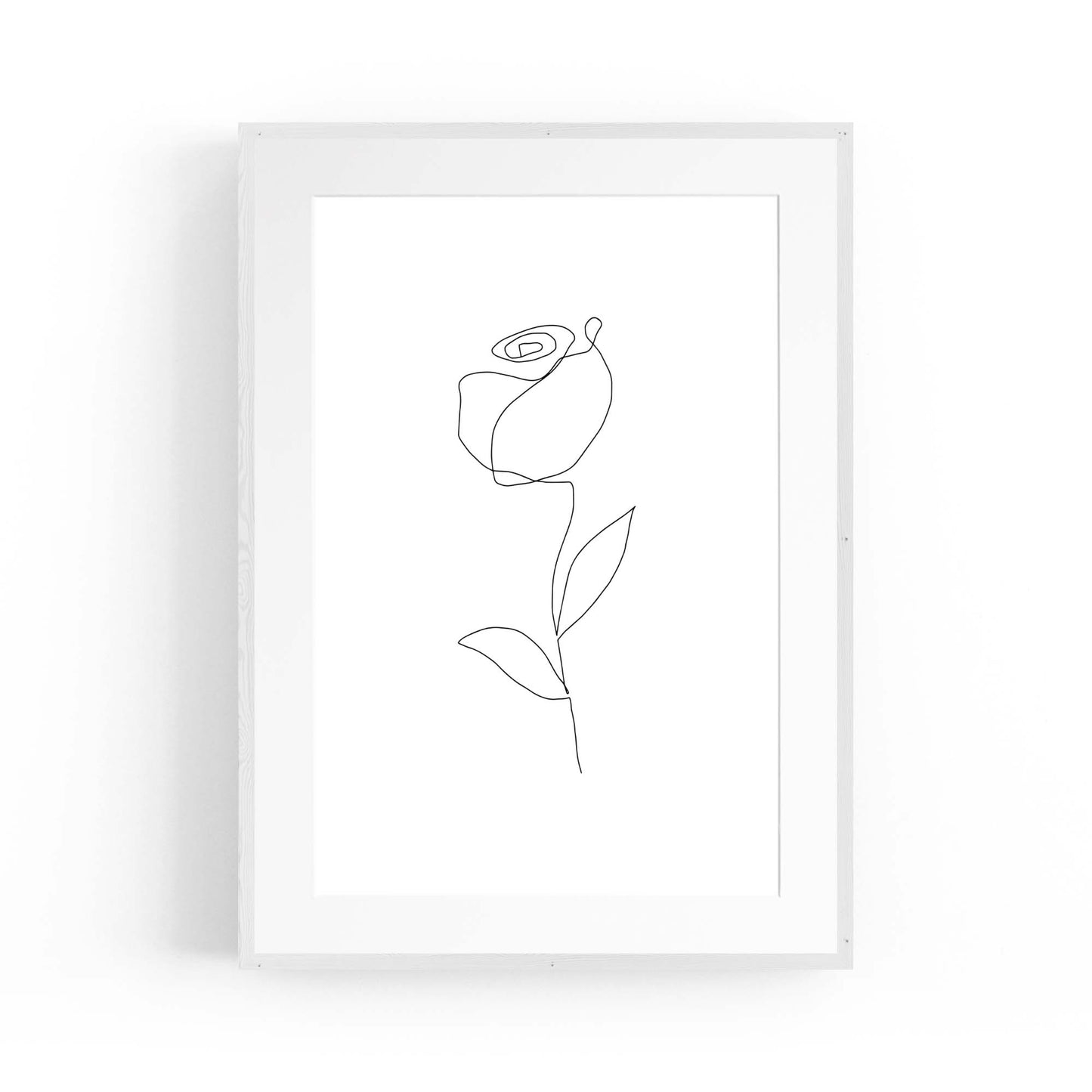 Minimal Rose Flower Line Drawing Abstract Wall Art #6 - The Affordable Art Company