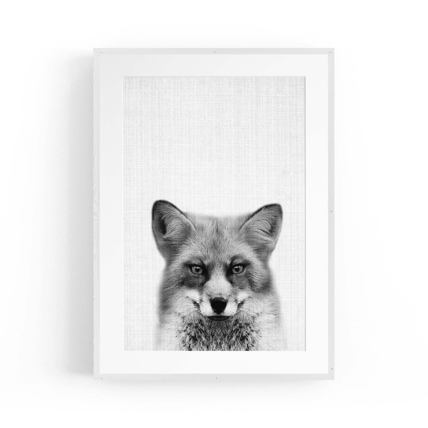 Fox Portrait Drawing Minimal Animal Wall Art - The Affordable Art Company