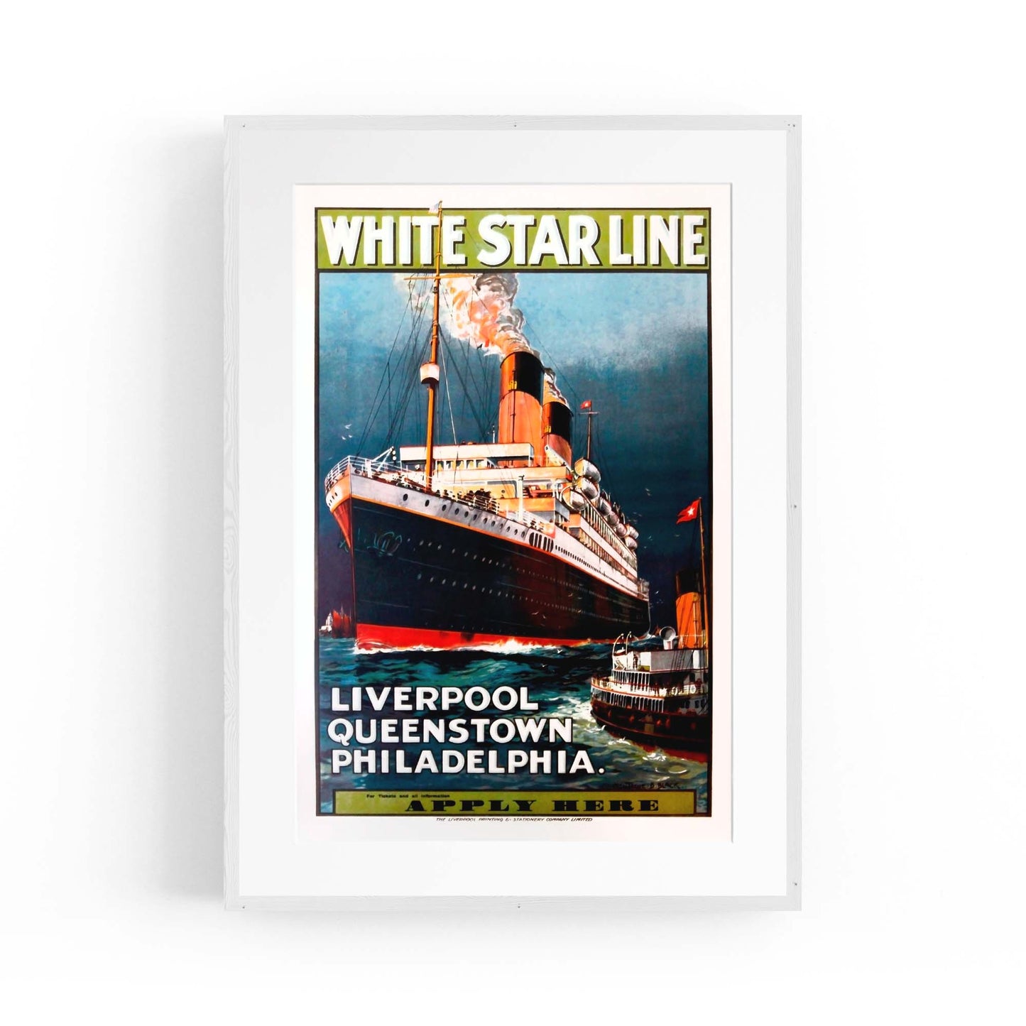 White Star Line Vintage Shipping Advert Wall Art #1 - The Affordable Art Company