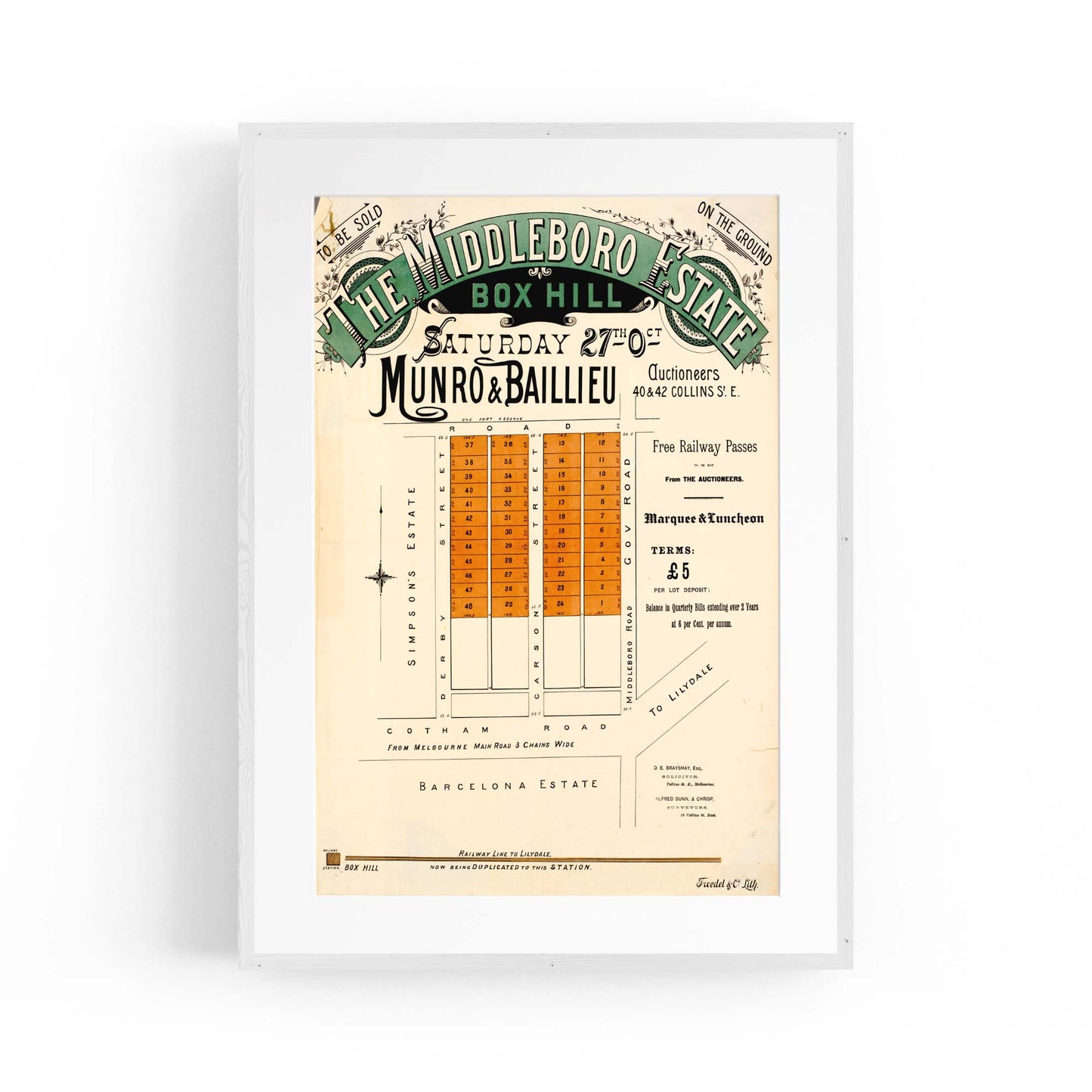Box Hill Melbourne Vintage Real Estate Advert Art - The Affordable Art Company