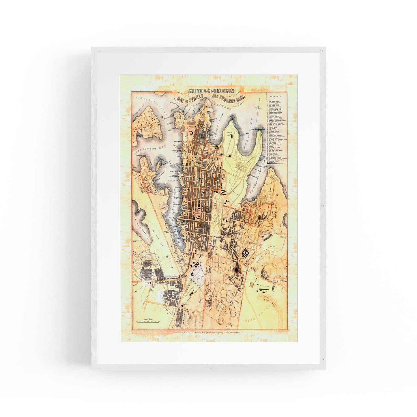 Sydney Vintage Map Australian Old Wall Art #2 - The Affordable Art Company