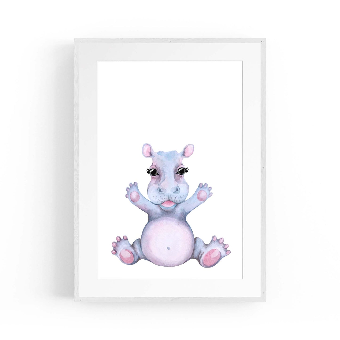 Cute Baby Hippo Nursery Animal Gift Wall Art #1 - The Affordable Art Company