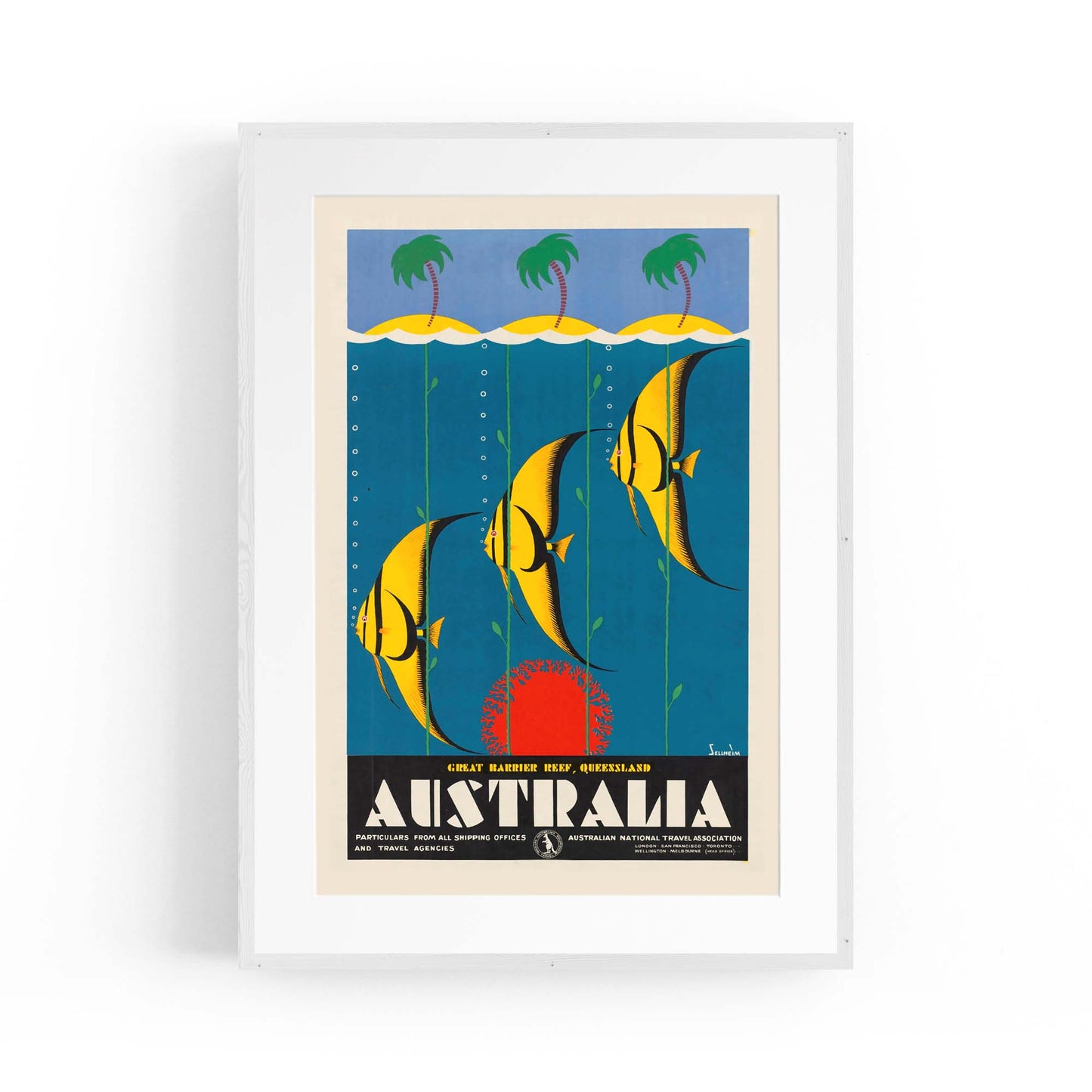 Great Barrier Reef, Australia Vintage Travel Advert Wall Art - The Affordable Art Company