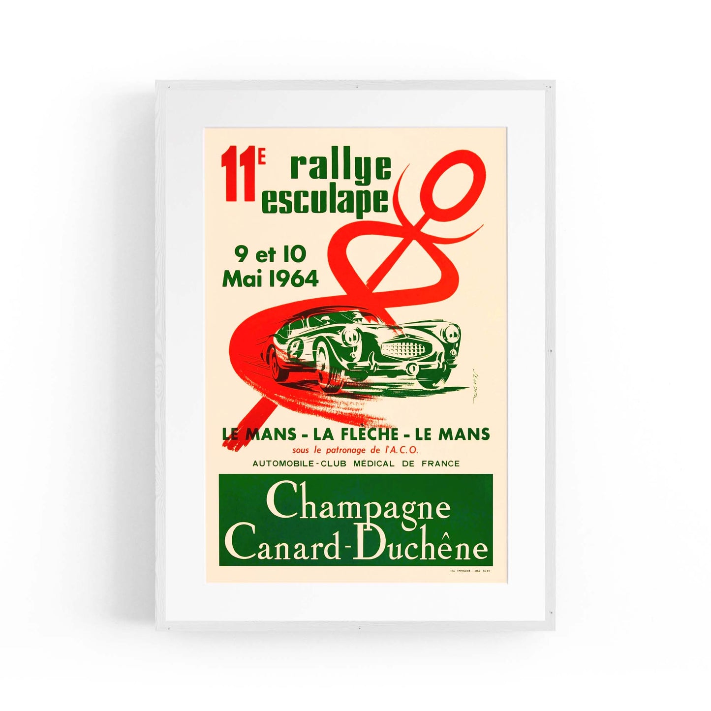 French Motorsport Vintage Advert Garage Wall Art - The Affordable Art Company
