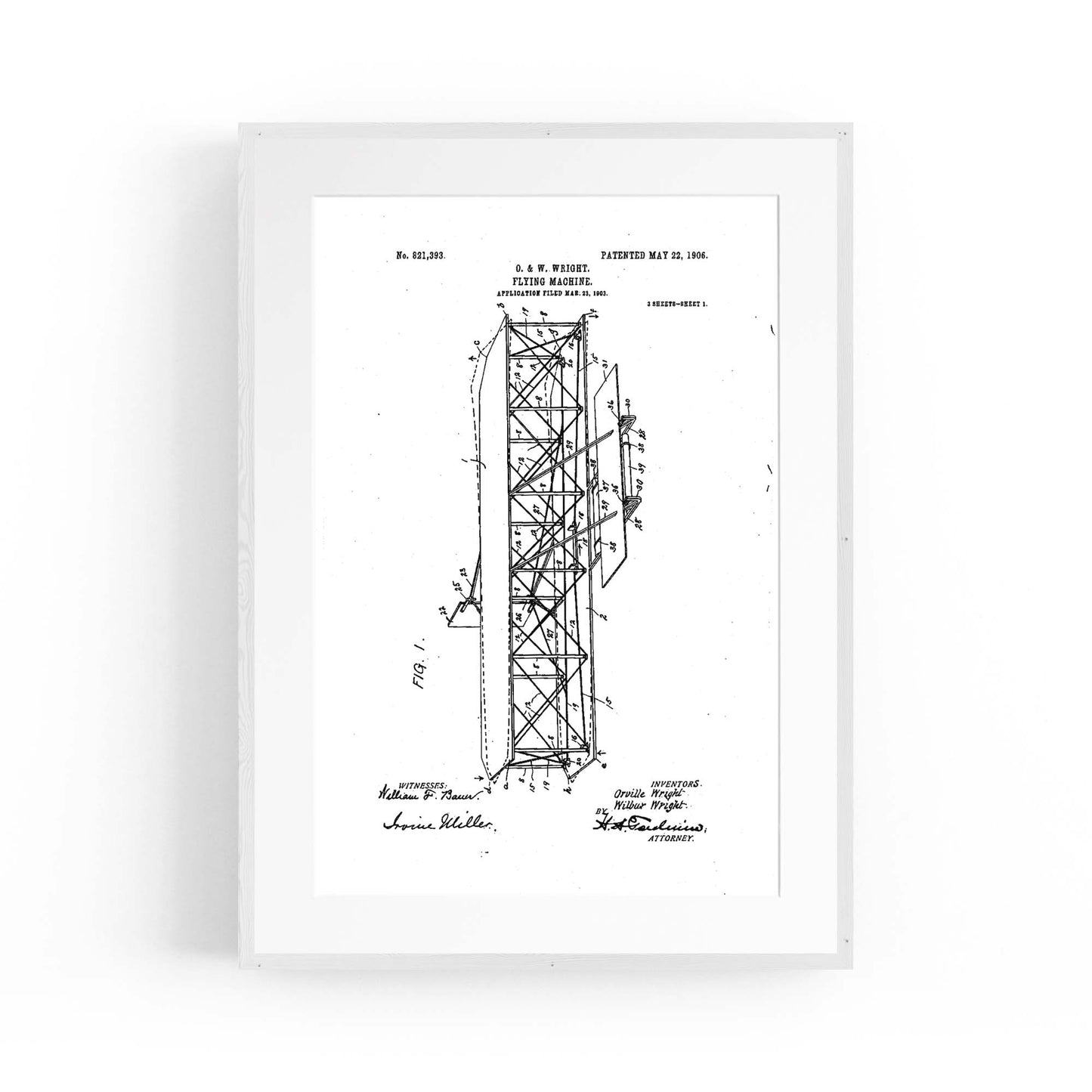 Airplane Patent Vintage Minimal Man Cave Wall Art #9 - The Affordable Art Company