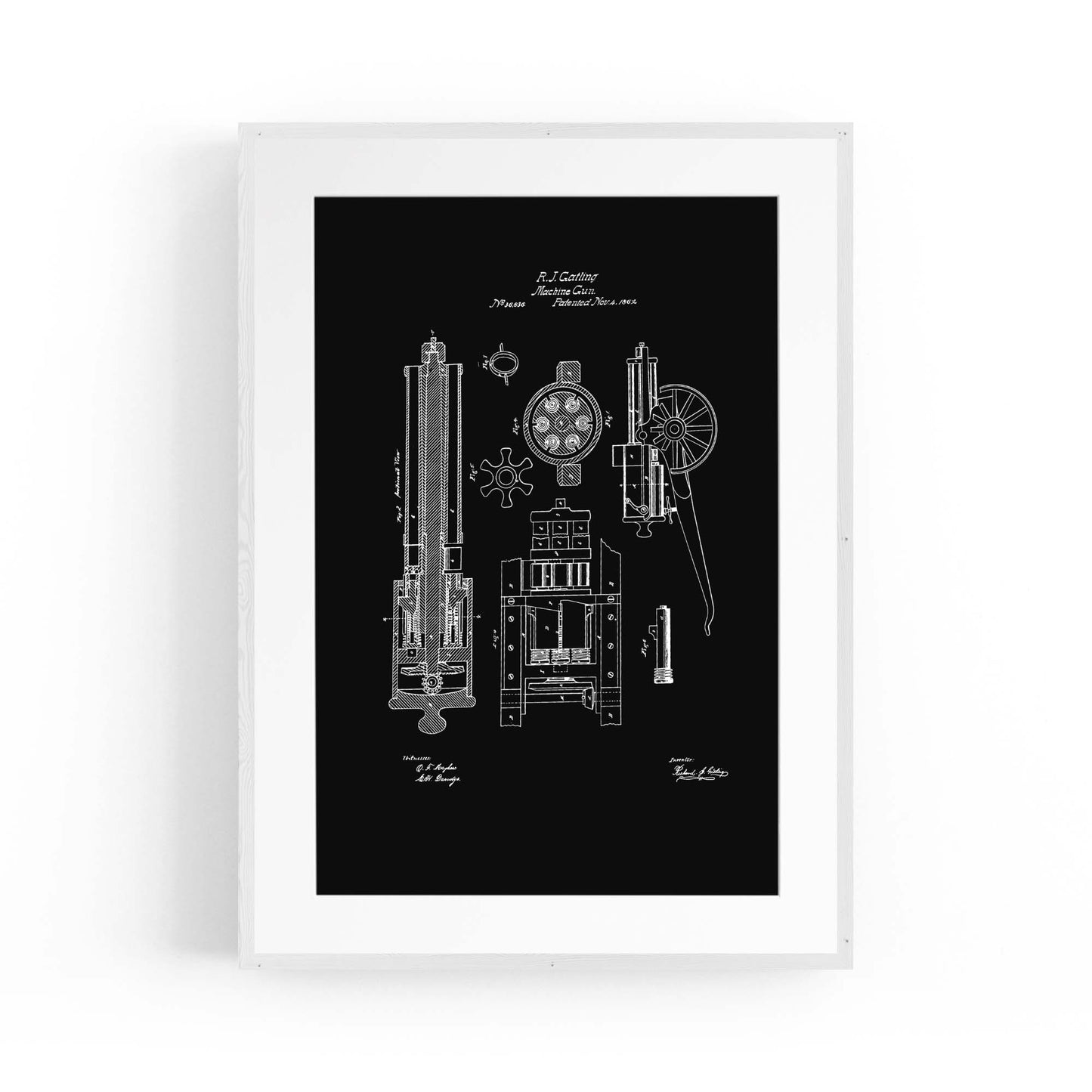 Vintage Machine Gun Patent Wall Art #1 - The Affordable Art Company